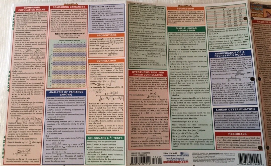 2005 Quick Study Academic – The Basic Principles of Statistics for Introductory