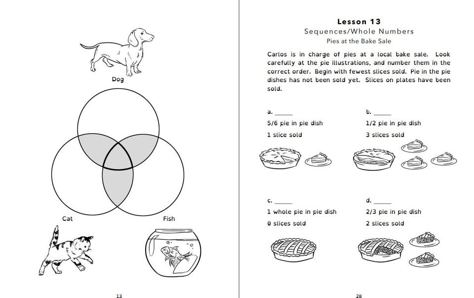 Elementary Math/Logic Workbooks, Dyslexia Friendly, Royal Fireworks Press