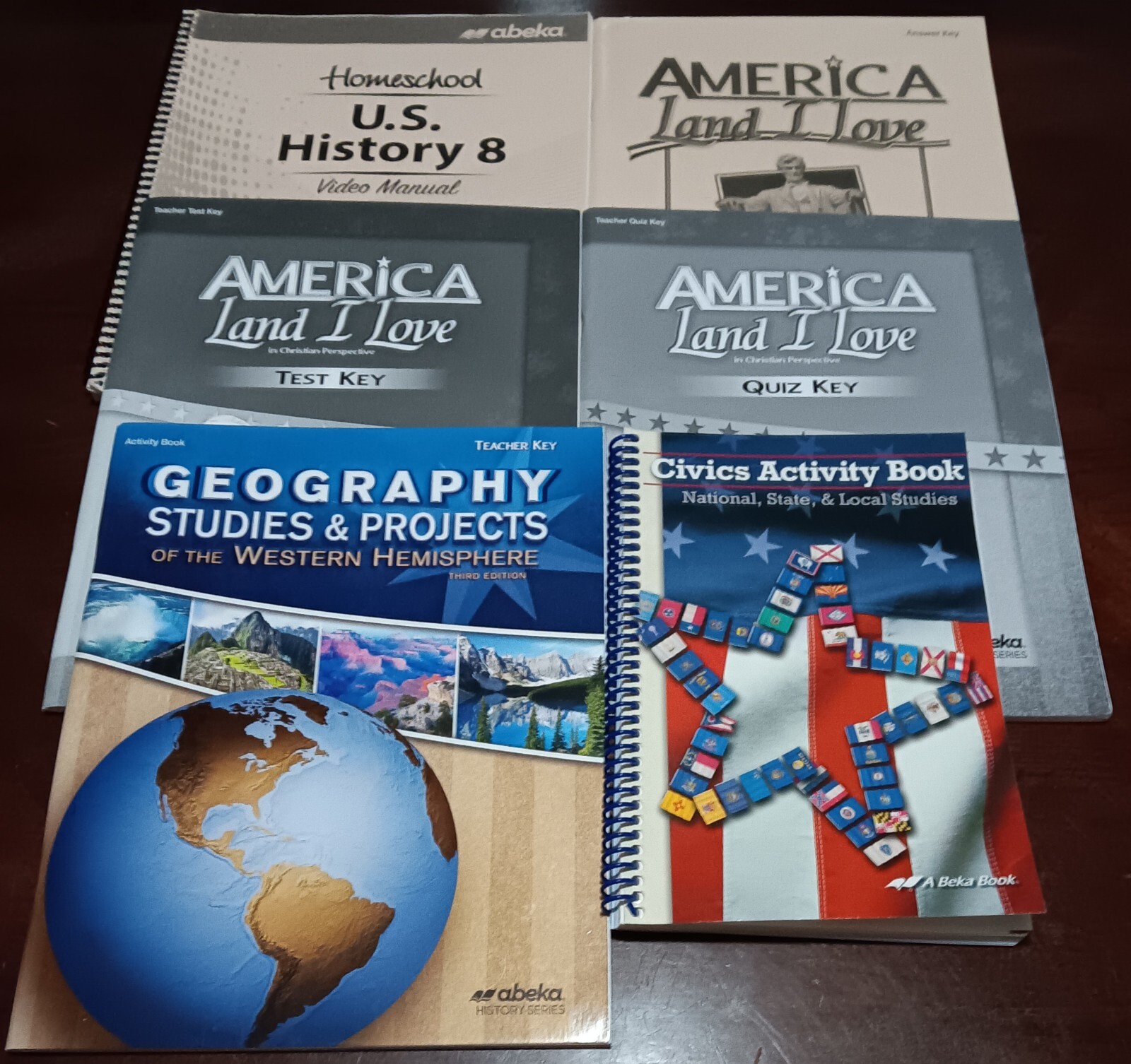 Lot of Abeka books 8th Grade History Civics America Land I Love Tes Key FB496