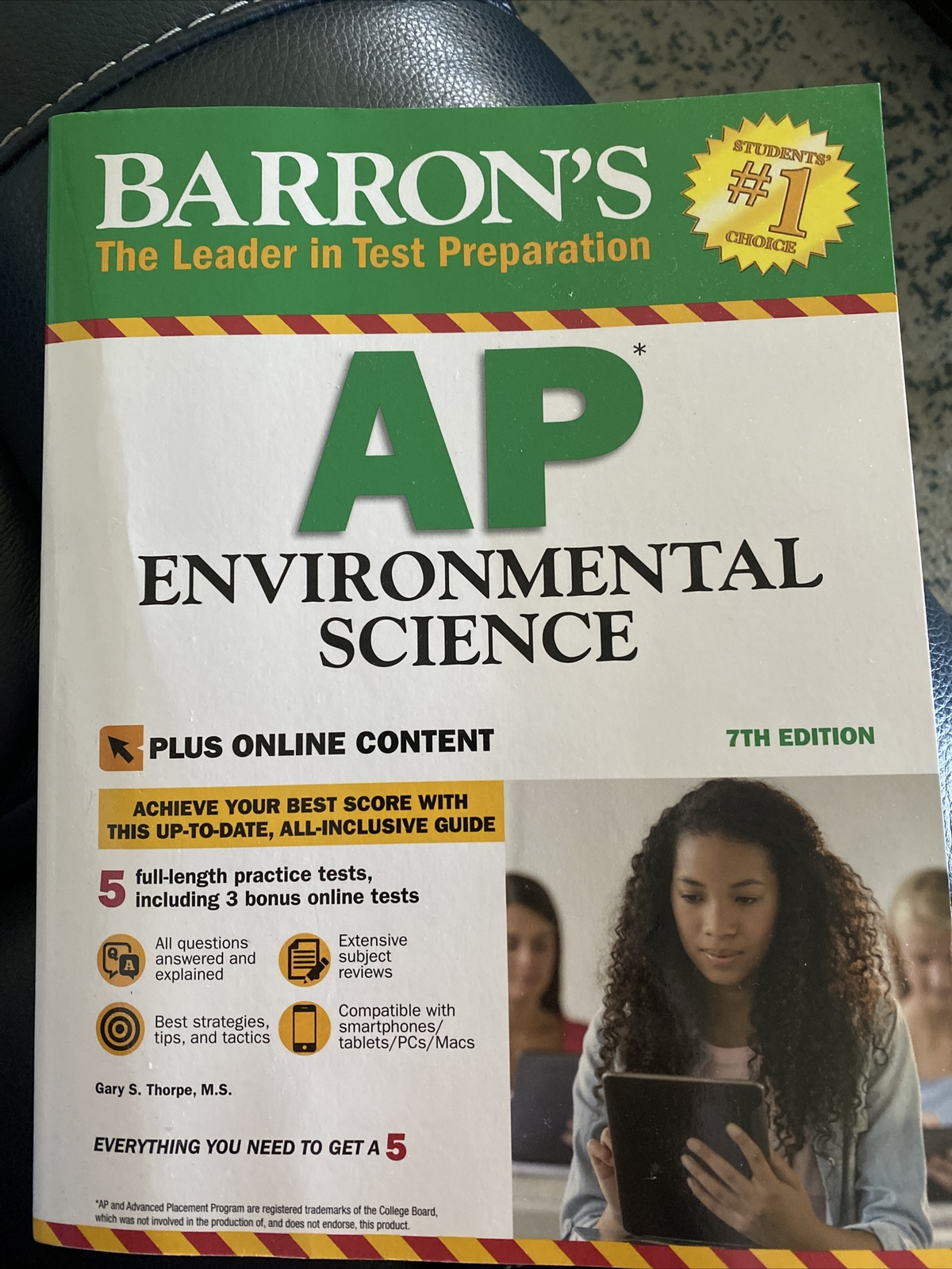 Barron’s AP Environmental Science Test Prep Book 7th Edition! Very Good!