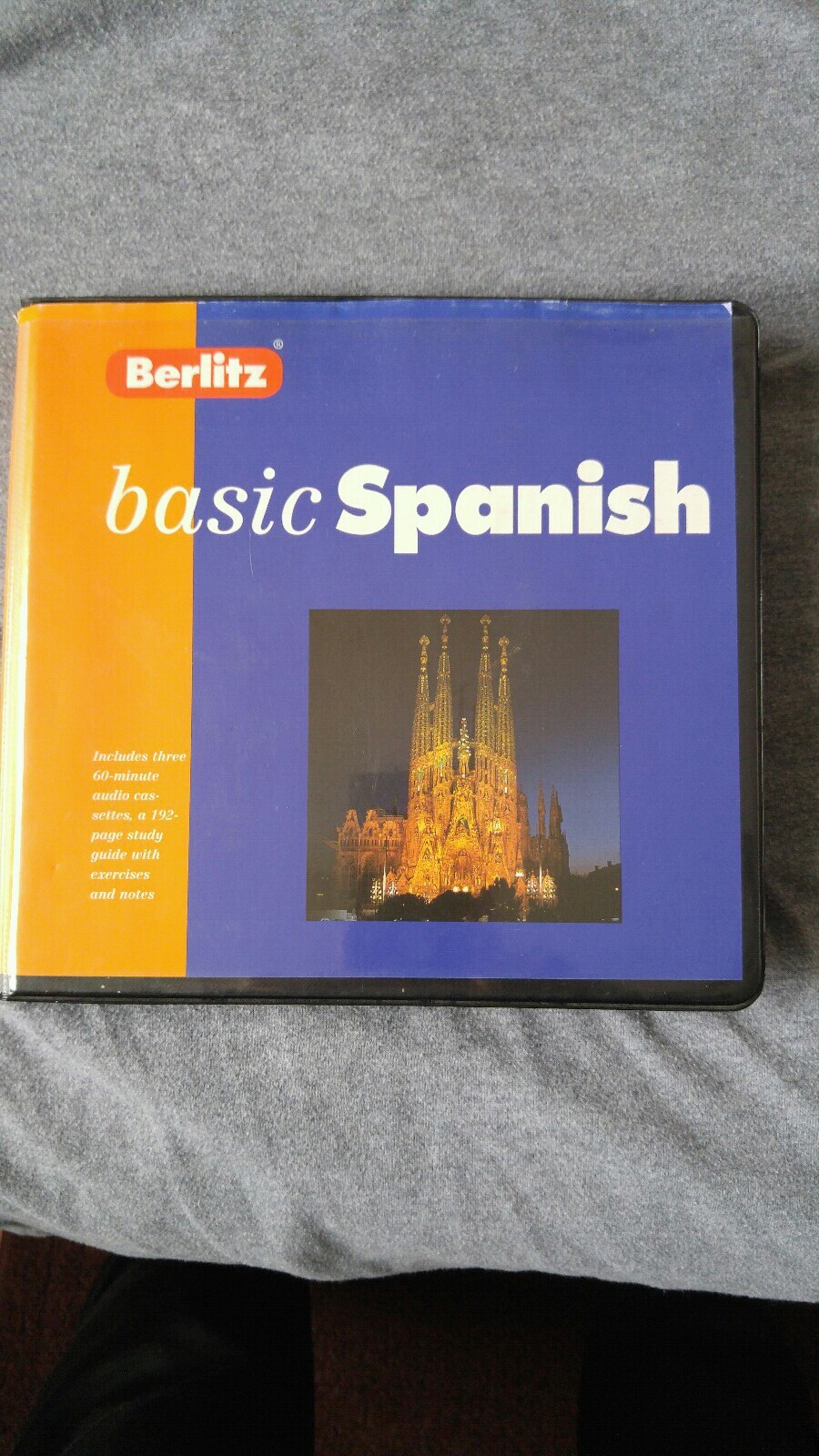 Berlitz Basic Spanish 3 cassette tape set with study guide book