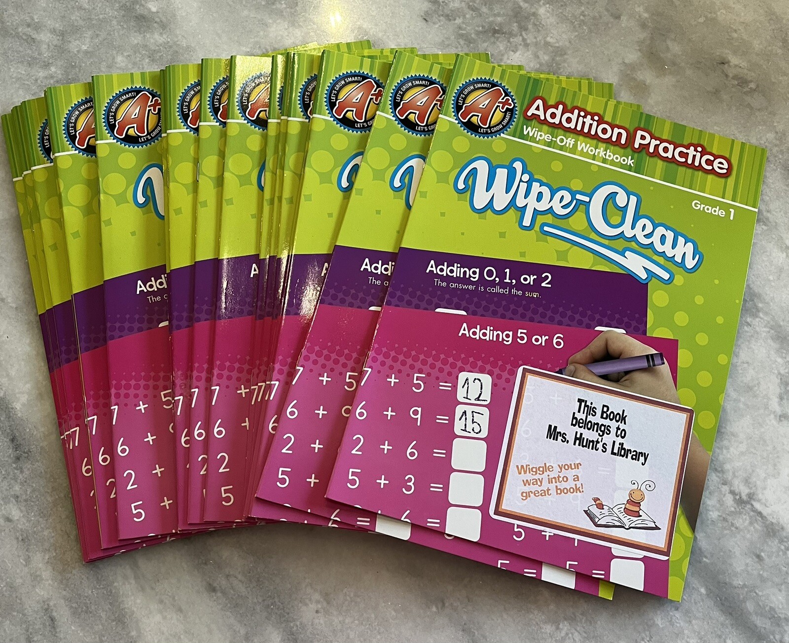 Addition Write-On Wipe-Off Book, Grade 1 – Classroom Set of 20