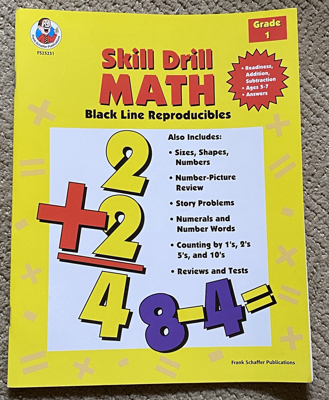 Scholastic, Hooked on Phonics, Skill Drill, Builders Math 1st 2nd Grade Book Lot