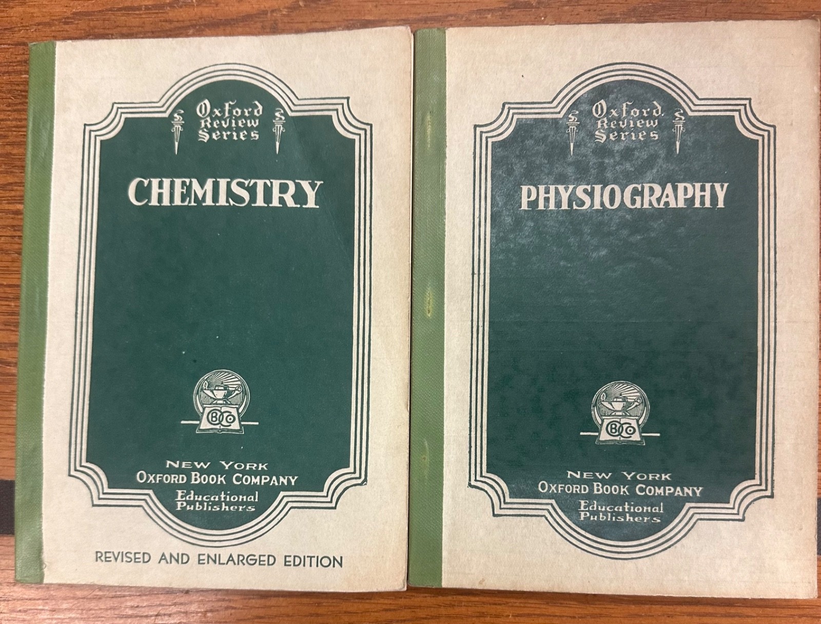 1929 & 1936 Oxford Review Series Physiography & Chemistry Vintage Book
