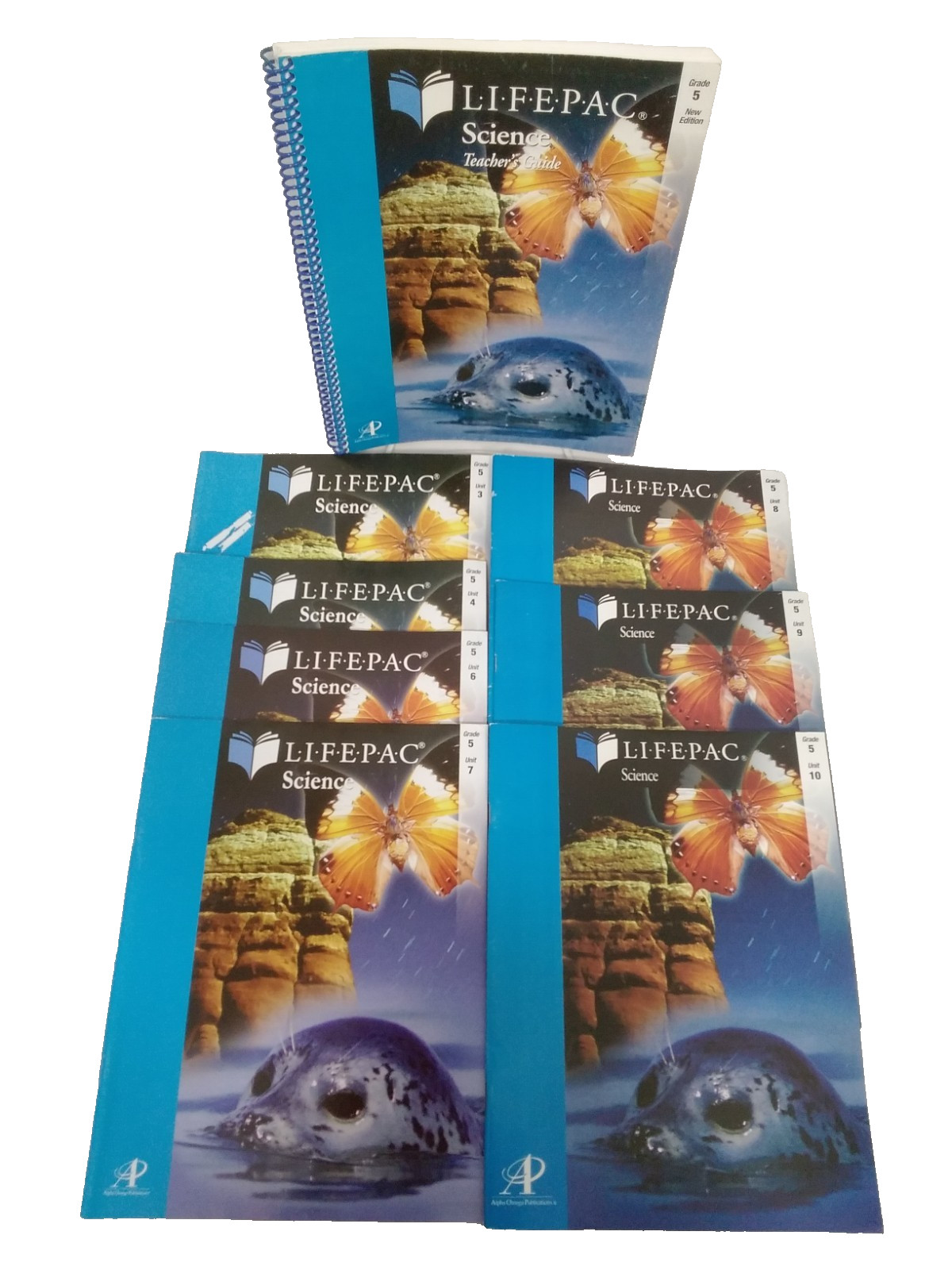 Lifepac AOP Science Grade 5 Teacher’s Guide & Units 3-4, 6-10 missing total of 3