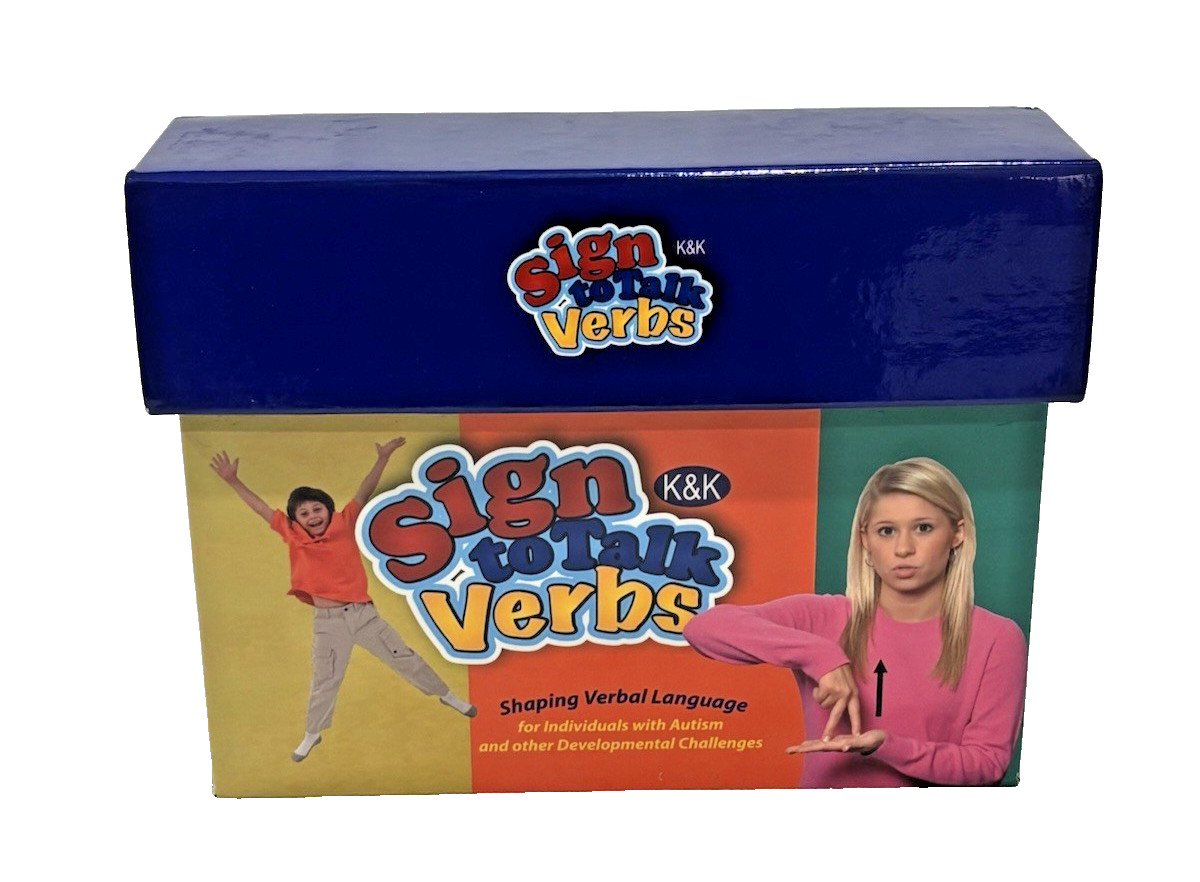 K&K Sign to Talk Verbs Actions Speech Sign Language Flash Cards Autism NEW
