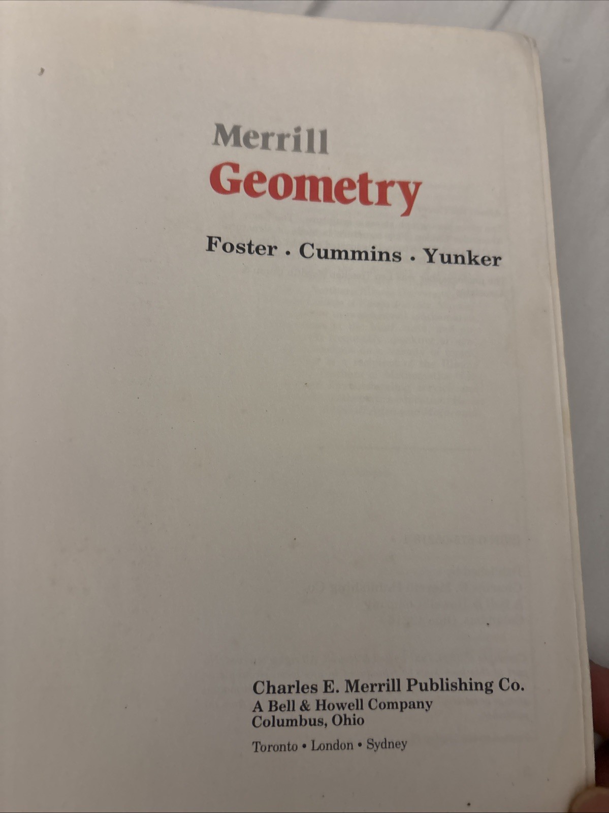Merrill Geometry Student Edition
