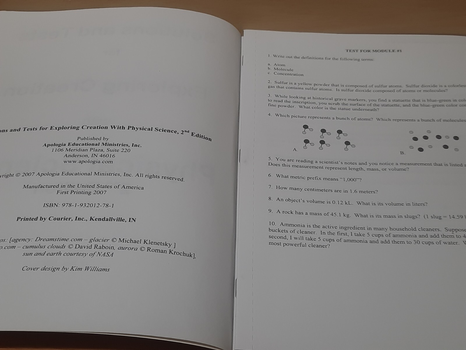 APOLOGIA Exploring Creation with Physical Science Solutions and Tests 2nd ED