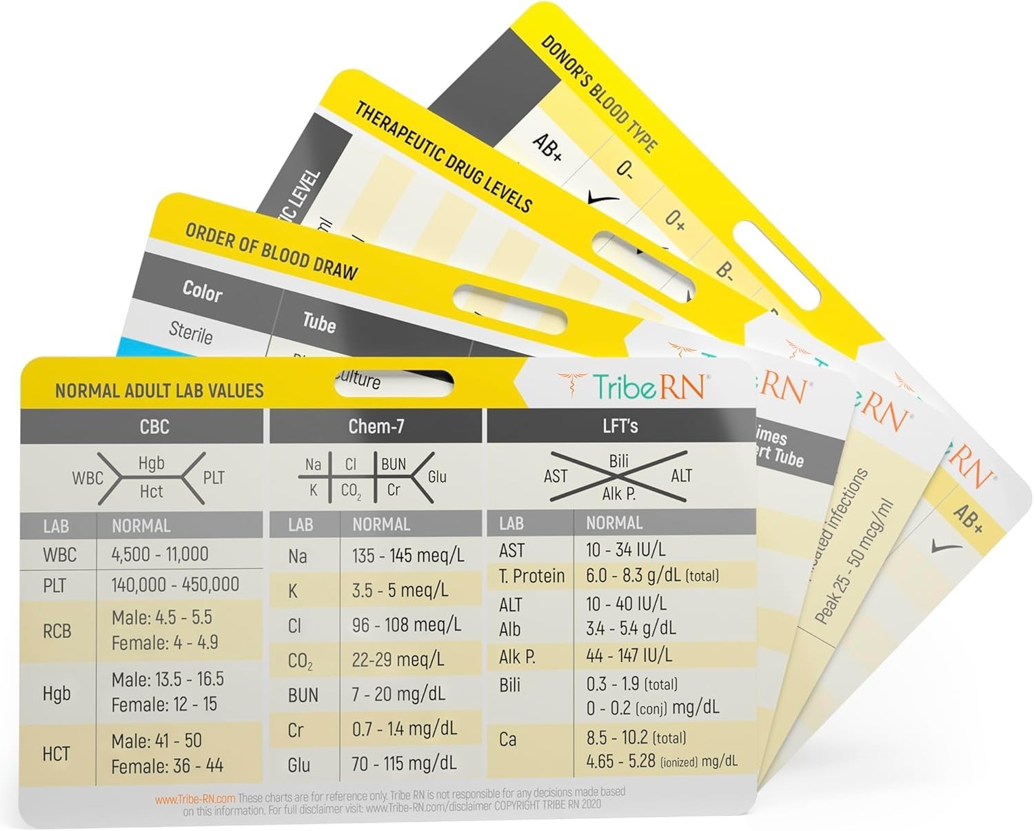 Waterproof Lab Values Flash Cards for Nurses & EMTs – Compact Learning Aid