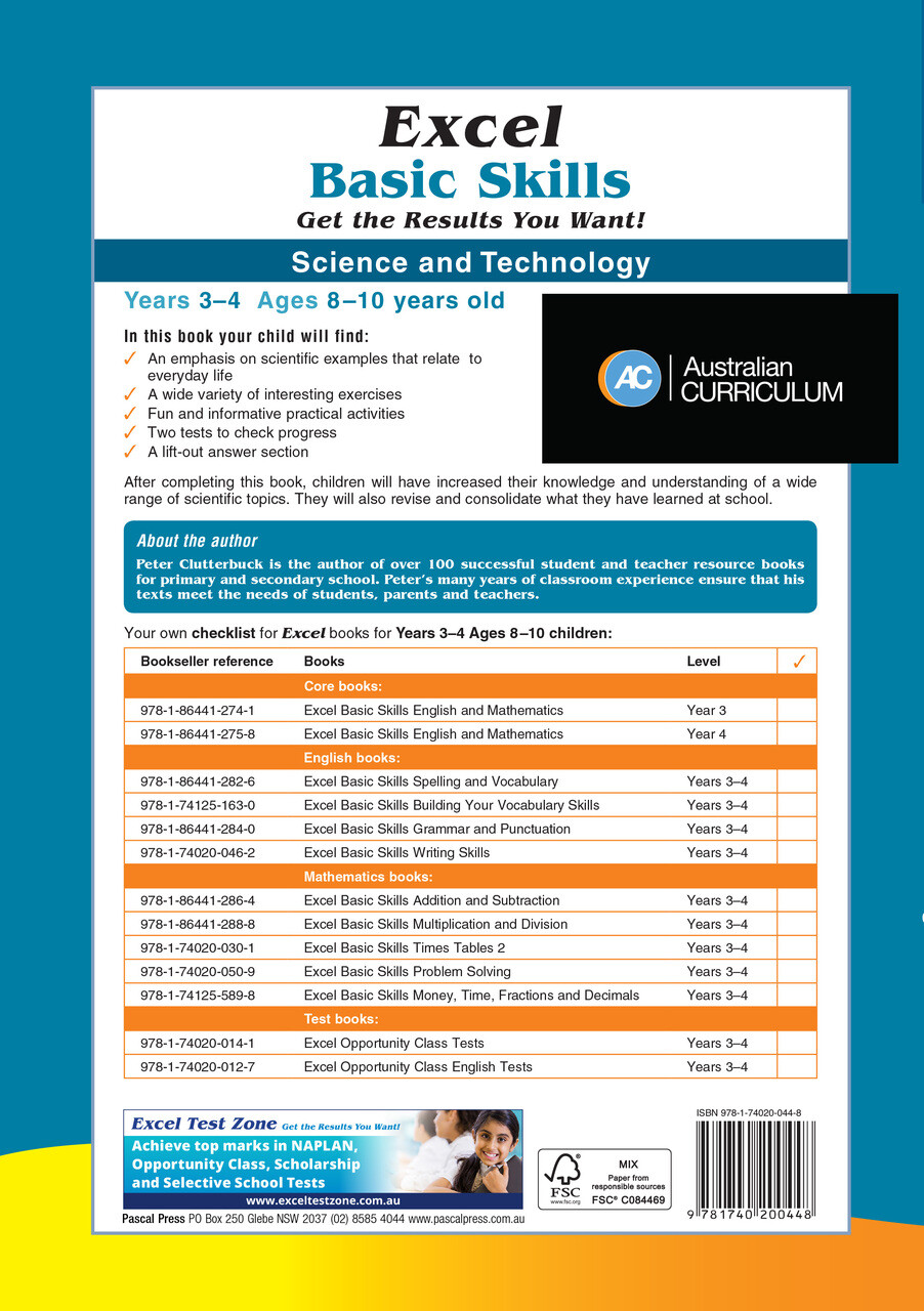 Excel Basic Skills – Science and Technology Years 3 – 4