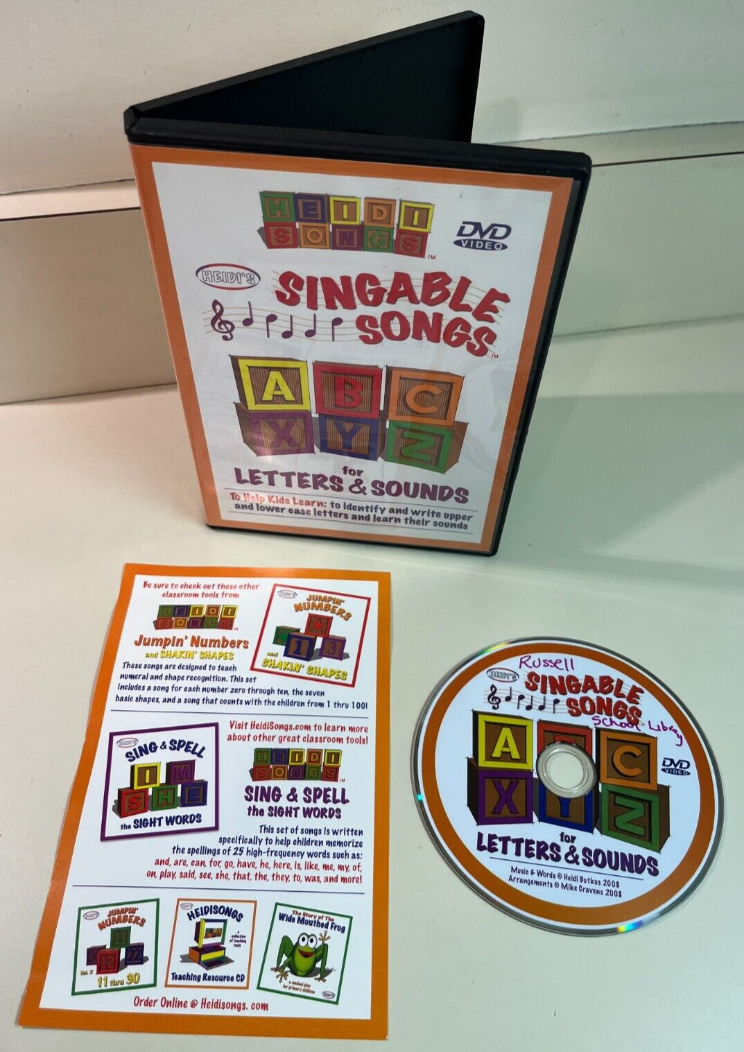 Heidi Songs Singable Songs for Letters and Sounds DVD, Butkus, Ex-Library Tested