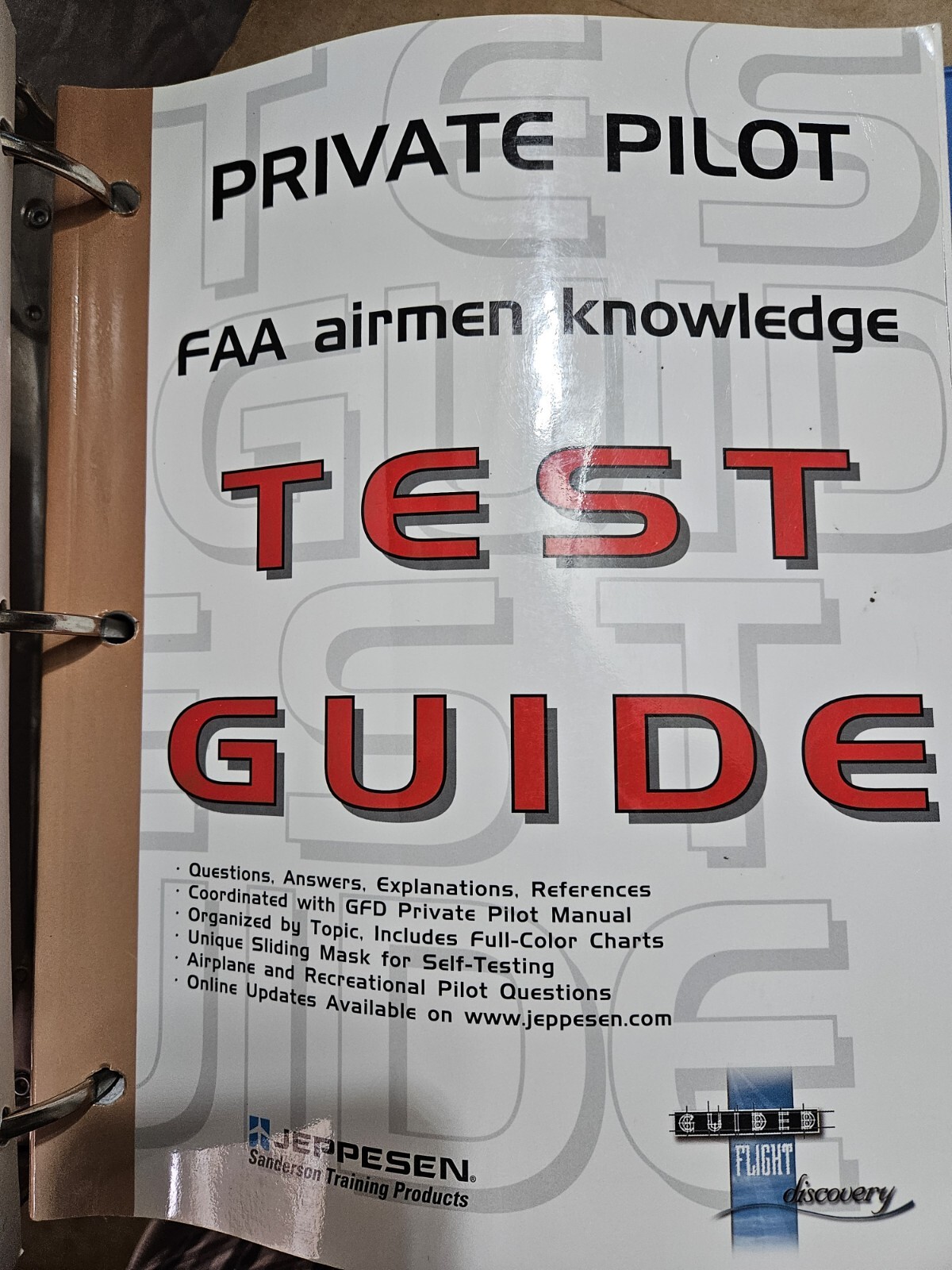 Jeppesen Private Pilot Training Course Binder W/ Manual Test Bank Supplements