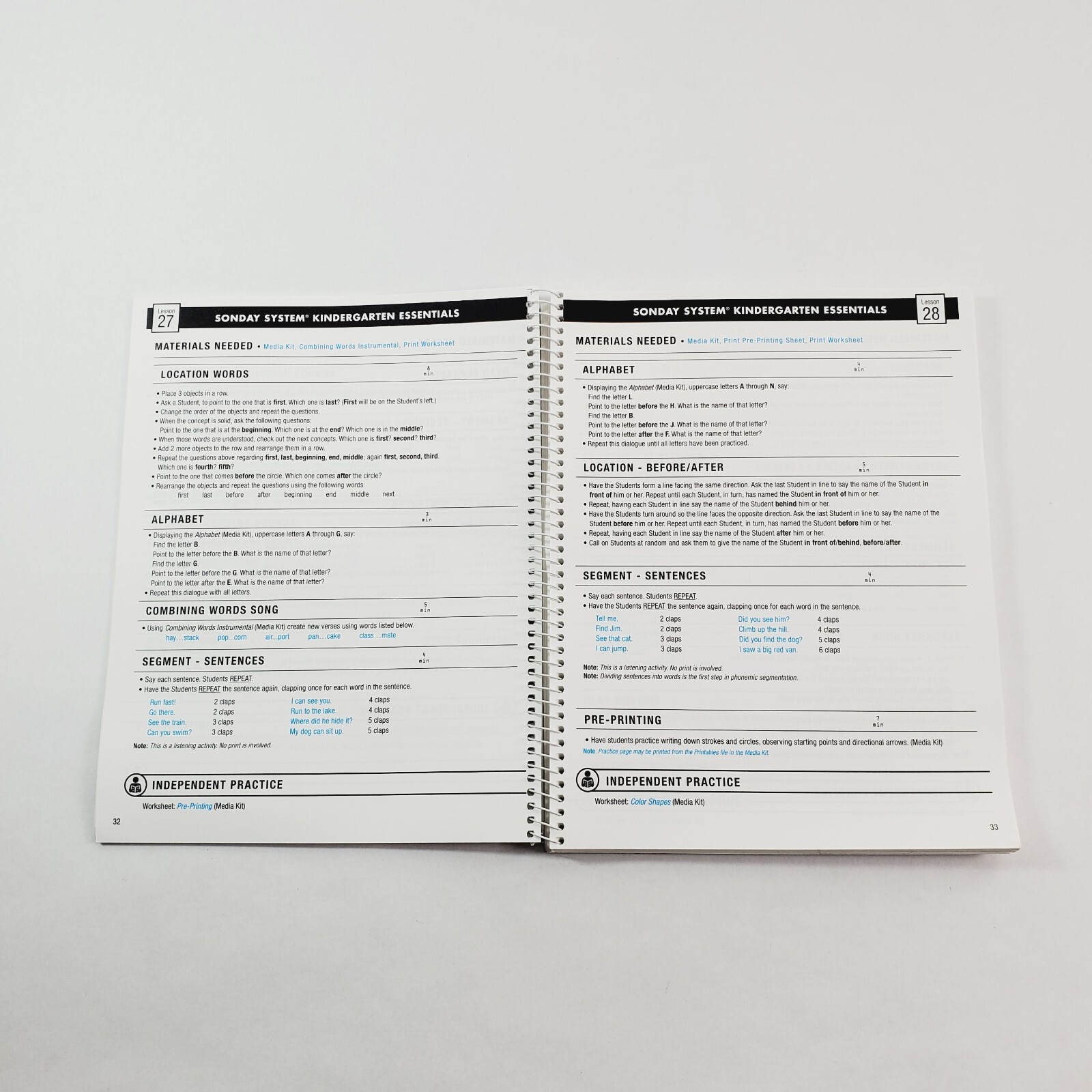 Sonday System Essentials K Learning Plan Book 2017 Winsor Learning