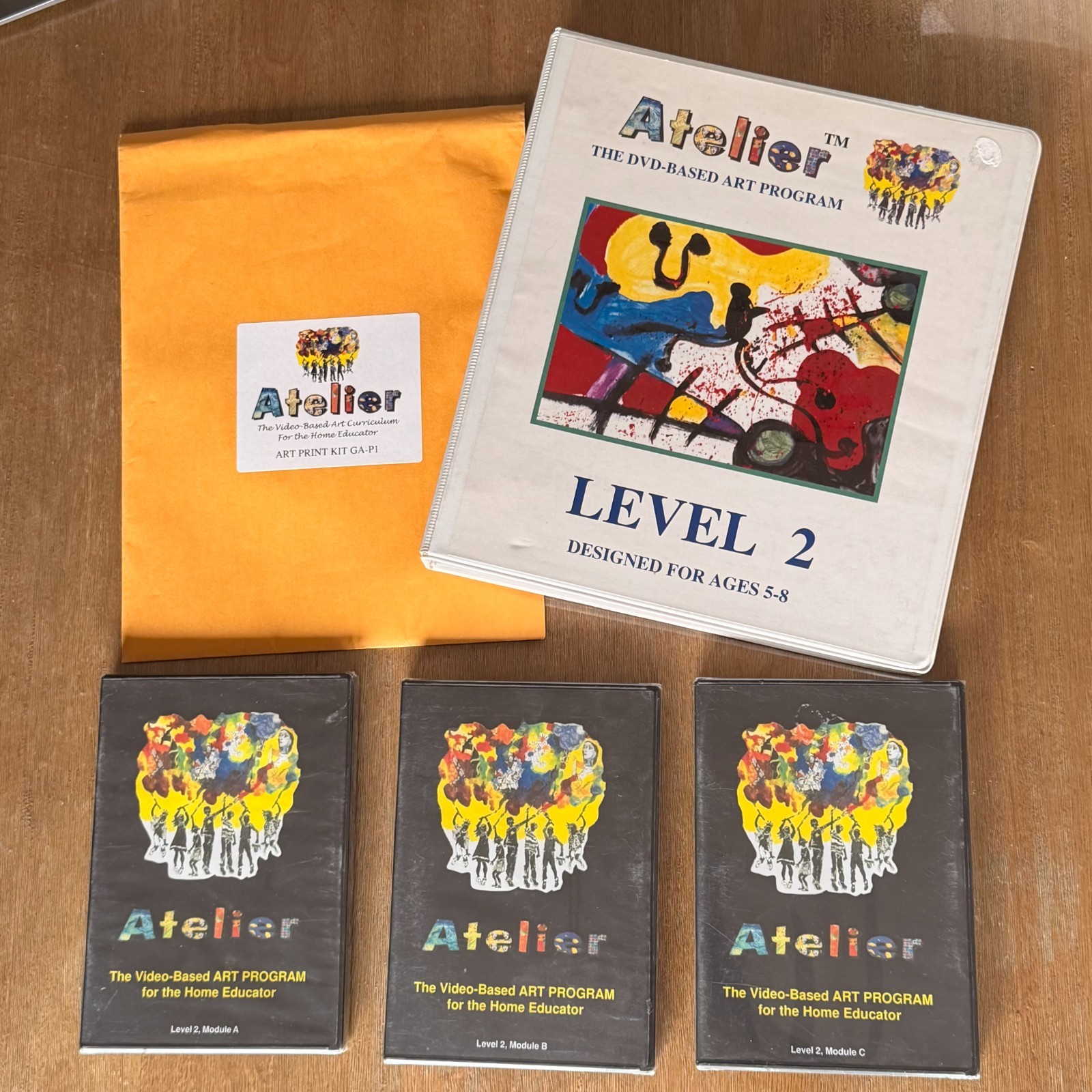 Atelier DVD Based Art Program Level 2 Complete Manual, NEW Sealed DVDs, Art Kit