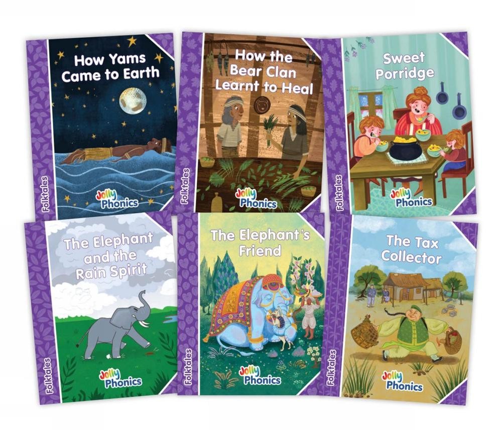 Jolly Phonics Folktales Purple Readers (Level 5) Complete Set (1-6): in Precursi