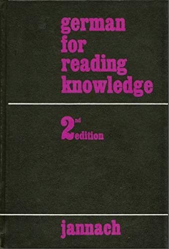 GERMAN FOR READING KNOWLEDGE By Jannach H *Excellent Condition*