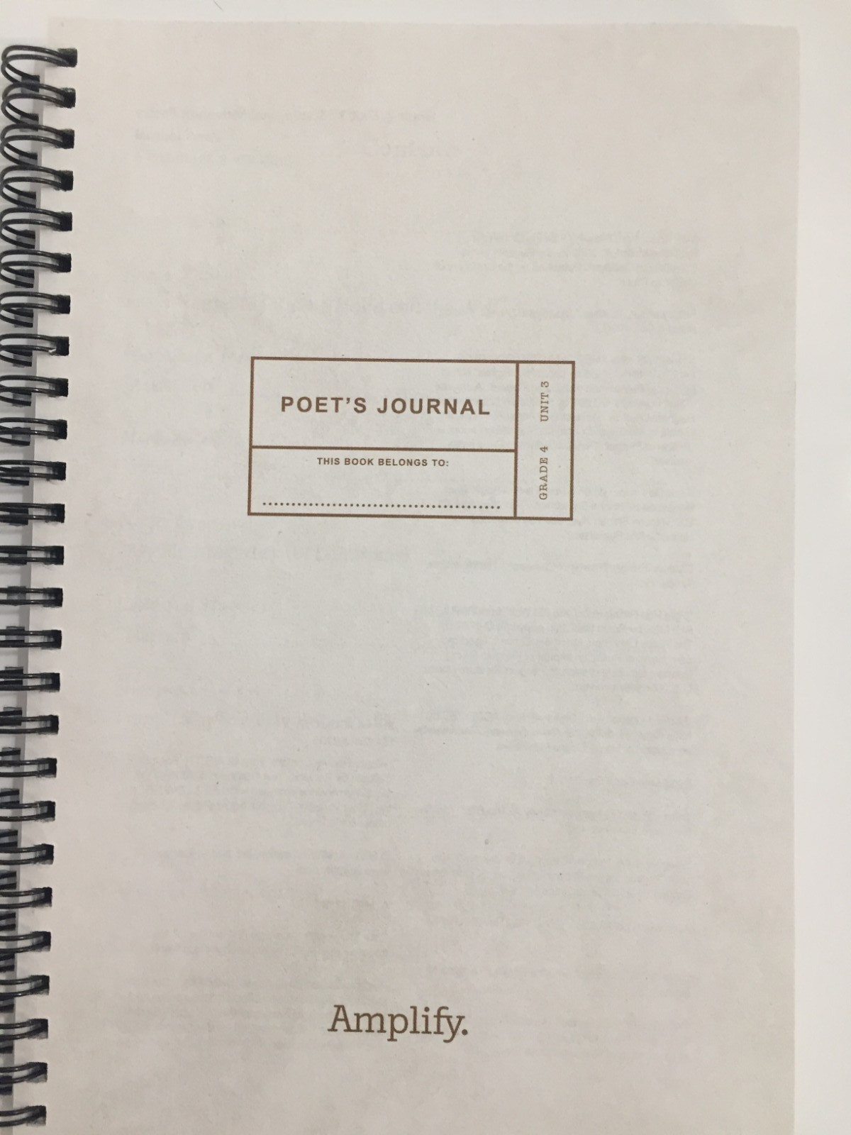 Amplify Core Knowledge Language Arts Poet’s Journal Grade 4 Unit 3 Book