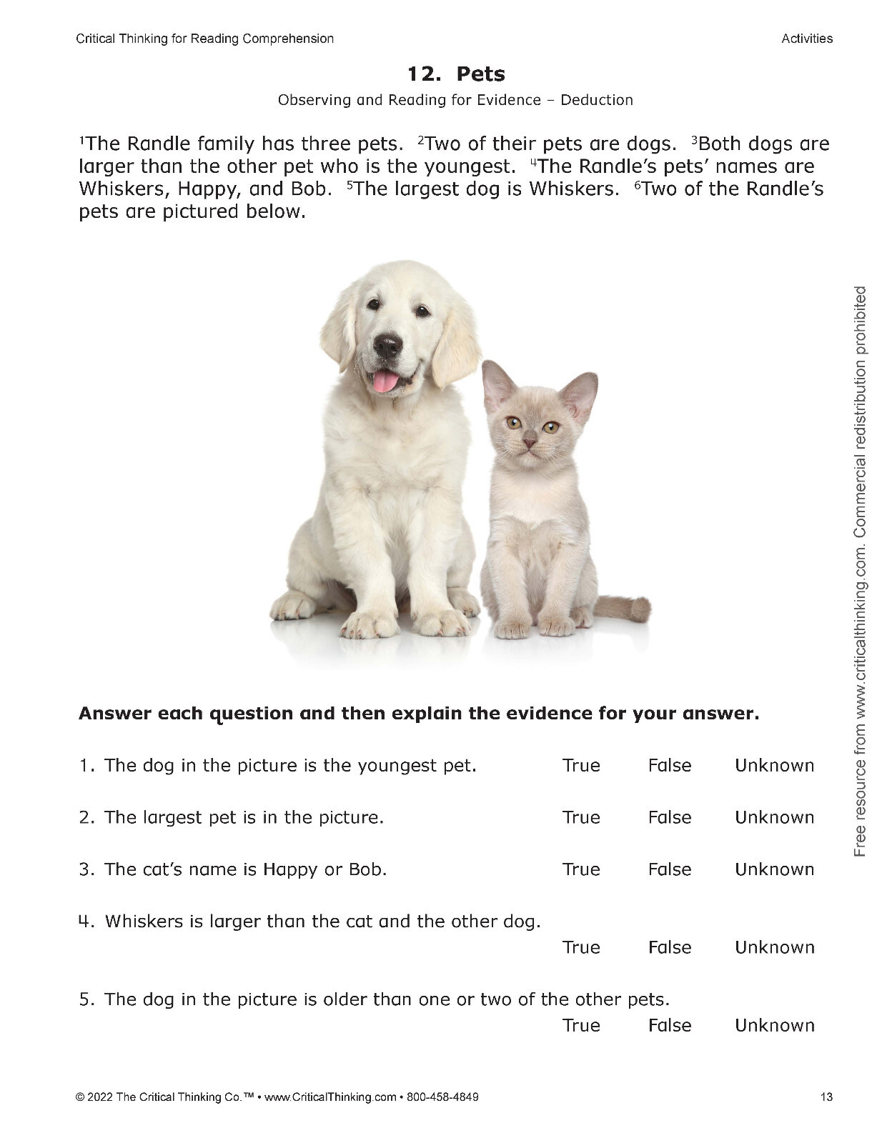 Critical Thinking for Reading Comprehension Educational Workbook for Grades 1-5