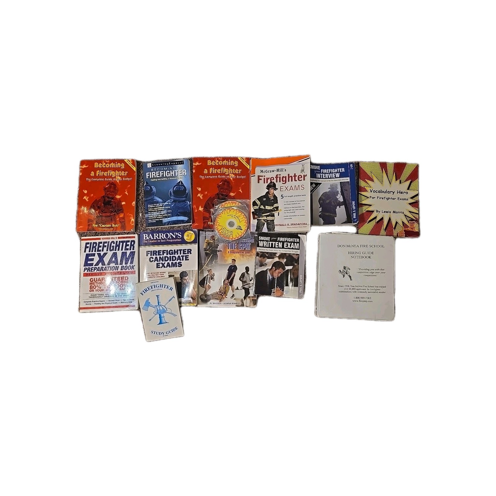Firefighter Entry Exam Prep Book Lot – Study Guides + Interview Guides –…