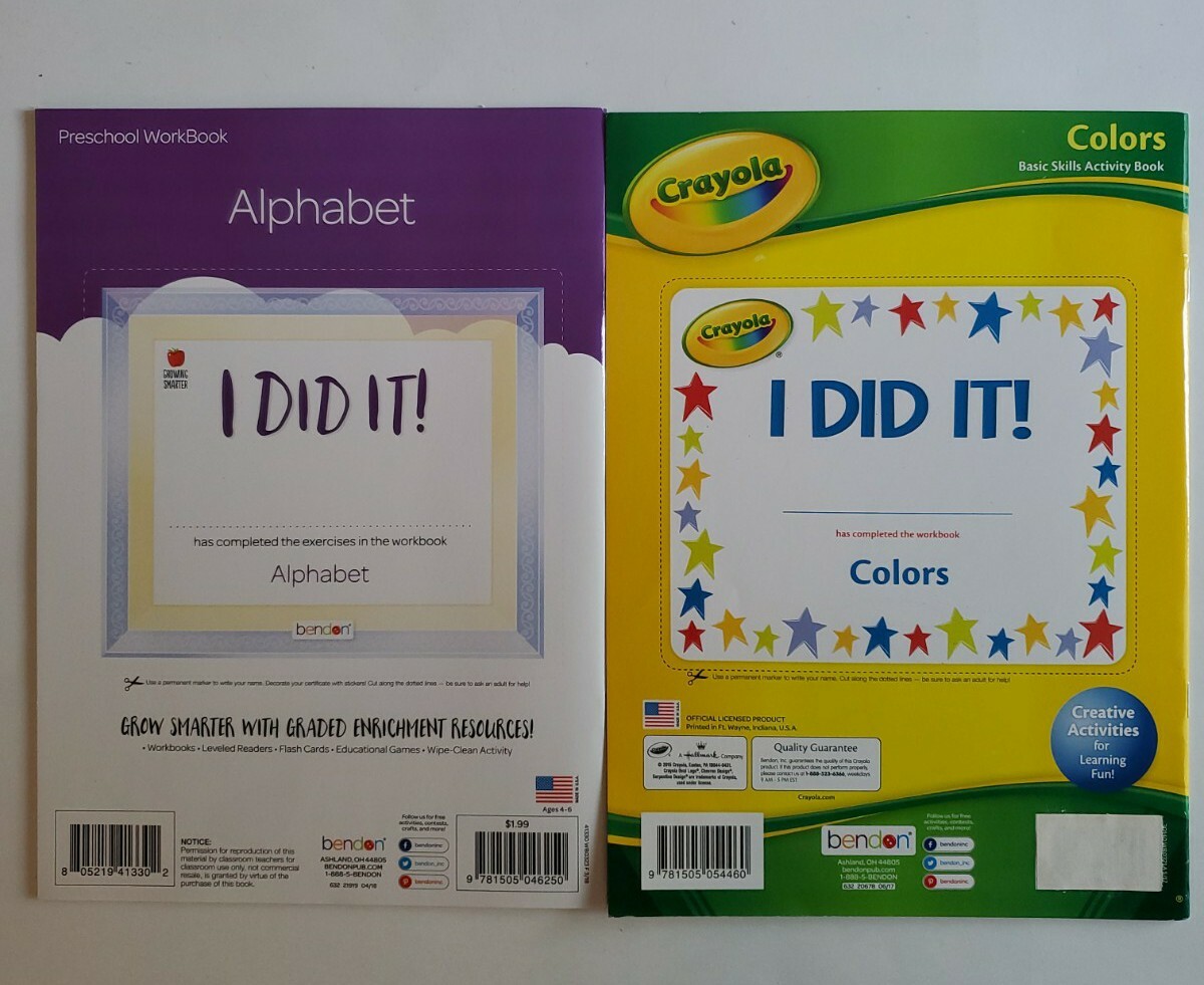 PreK Educational Workbooks Growing Smarter Crayola Stickers Alphabet Colors Lot2