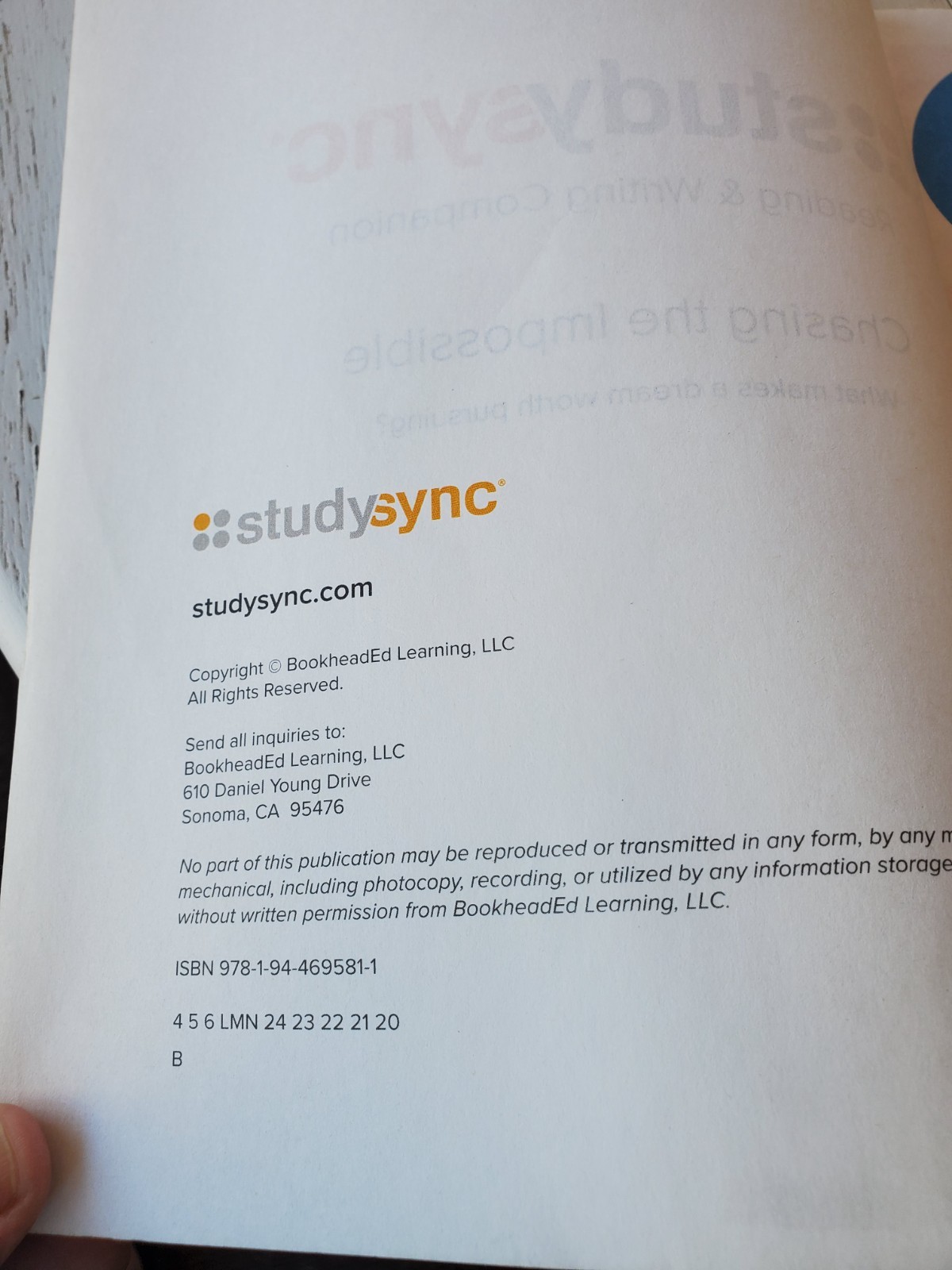 StudySync Core ELA Grade 7, Reading and Writing Companion, Unit 3