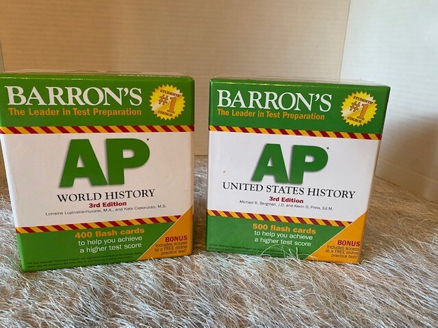 Barron’s AP US & WORLD History 3rd Edition 500 Flash Cards – Brand New Sealed