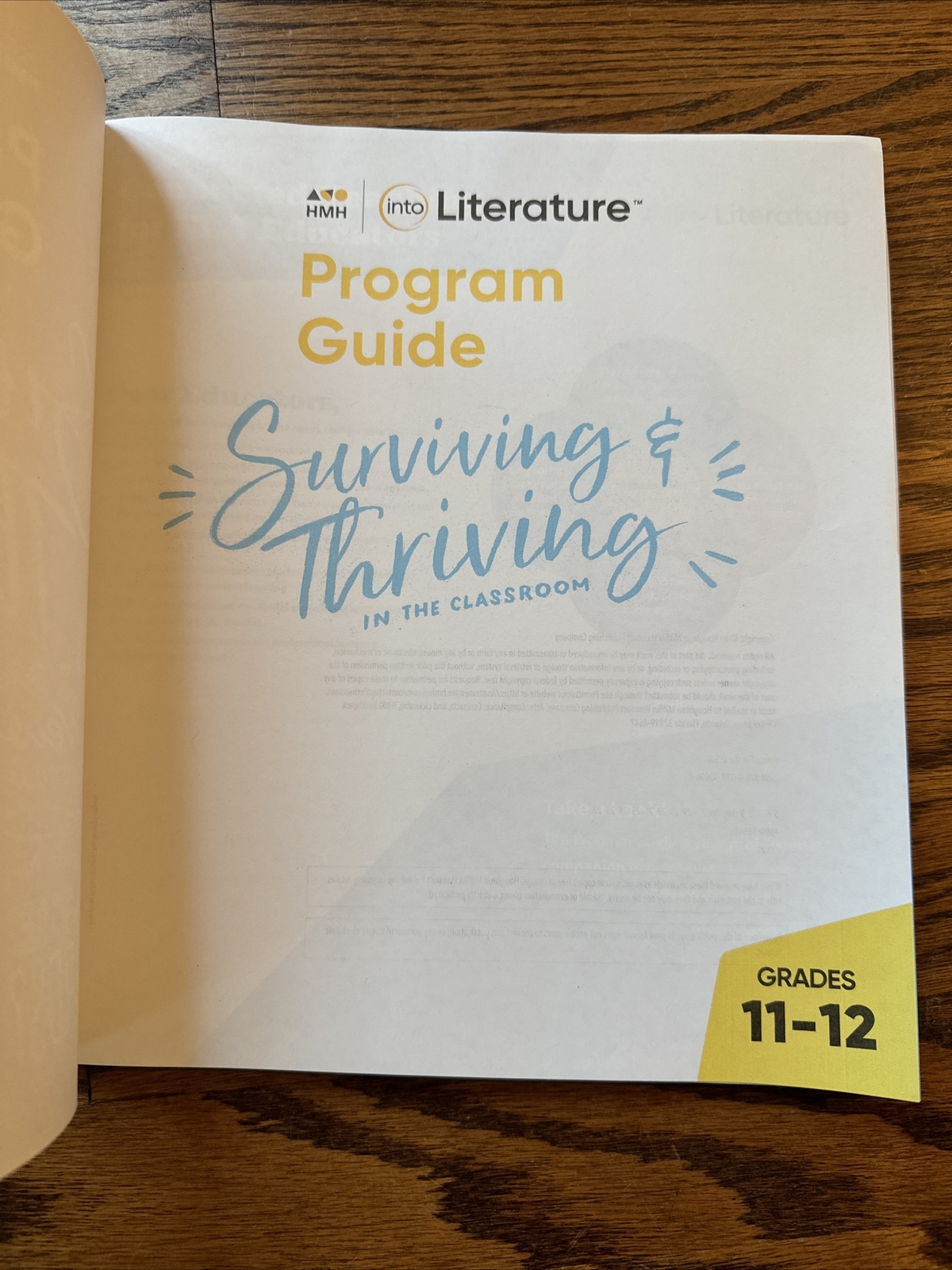 HMH Into Literature Program Guide Surviving & Thriving in Classroom Grades 11-12