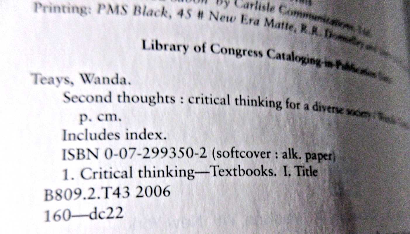 Second Thoughts: Critical Thinking for a Diverse Society by Teays+ Aesthetics PB