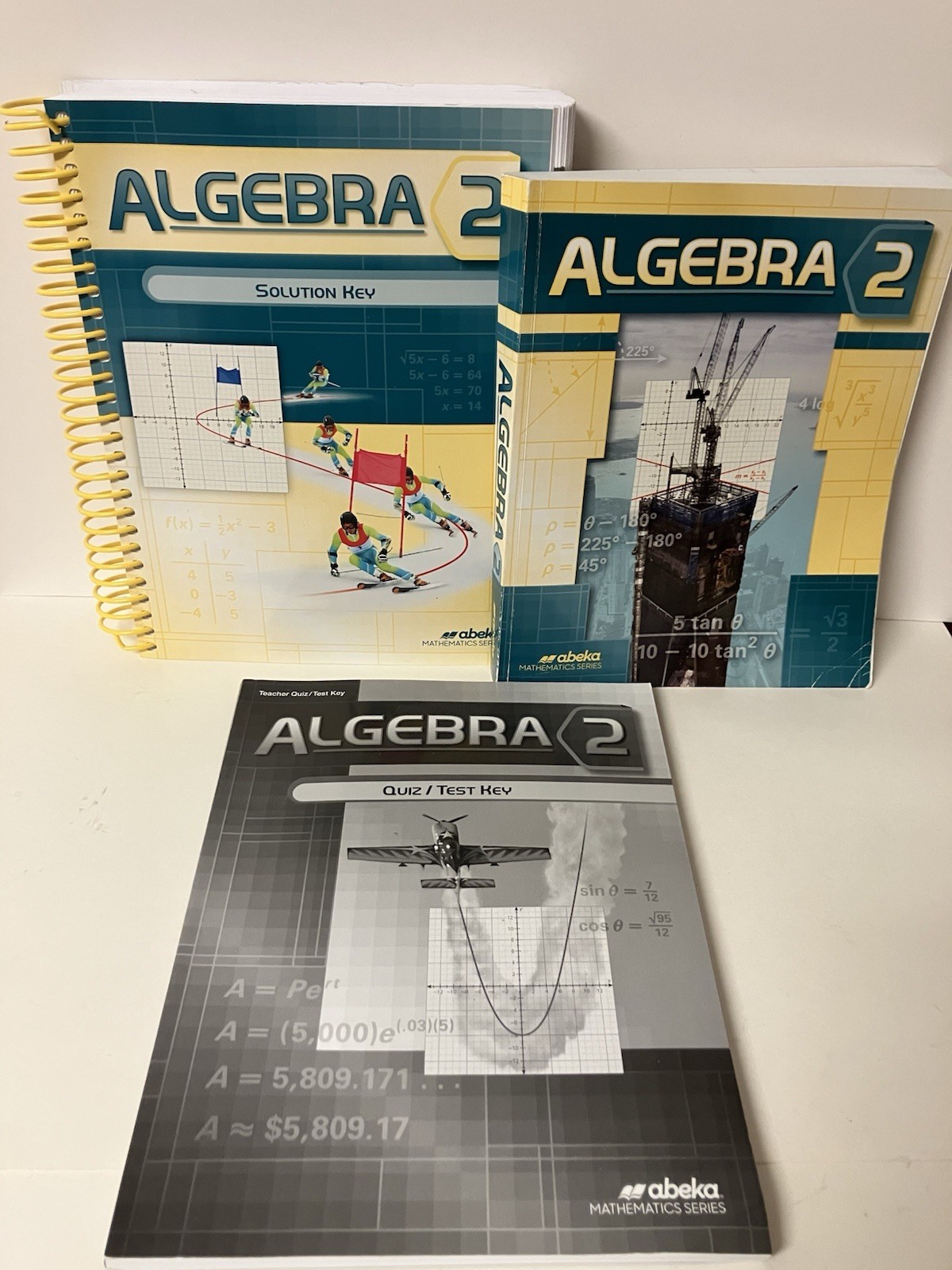 Abeka Algebra 2 Lot Student Text Solution Key & Quiz/Test Key 2016 VERY GOOD