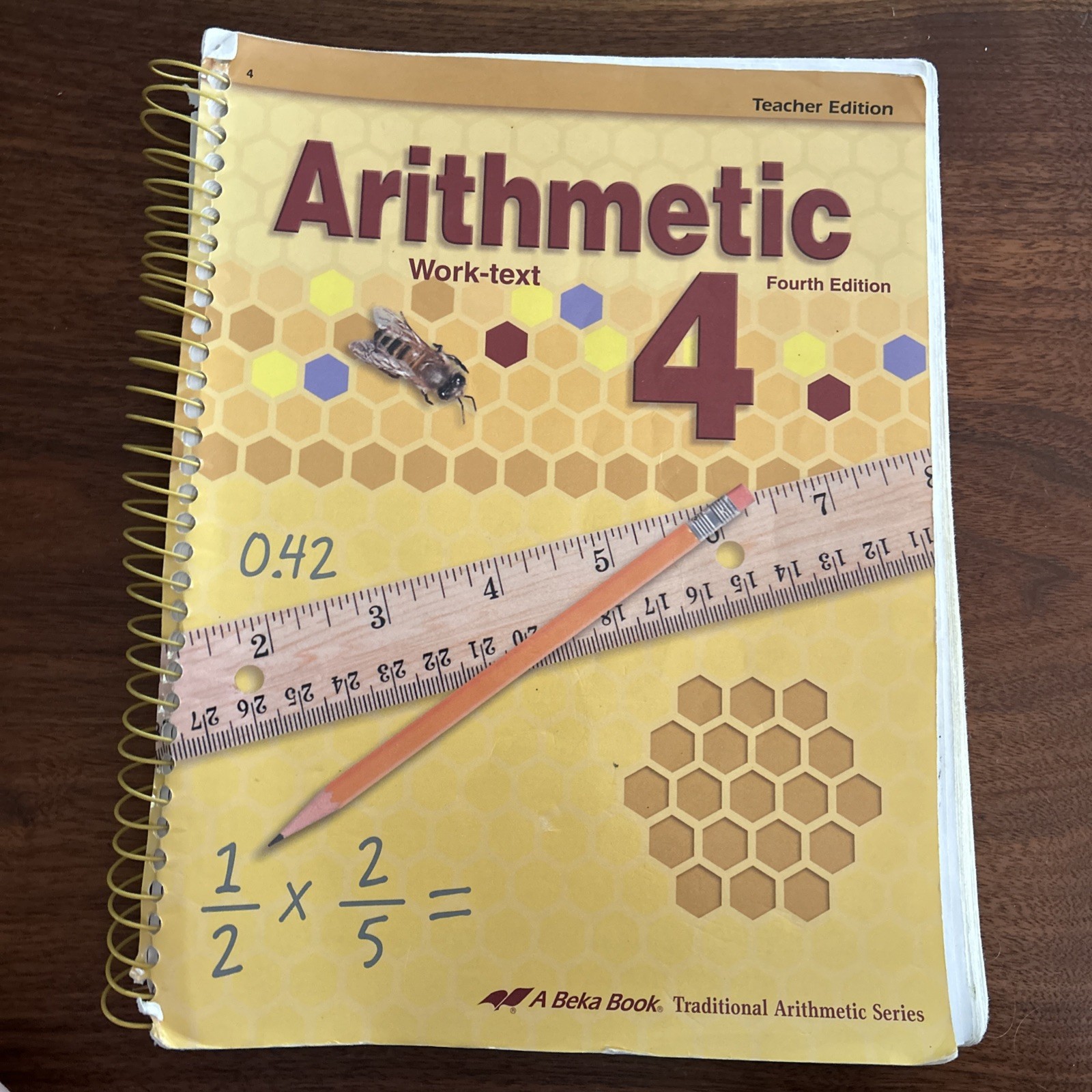 Abeka Arithmetic 4 Work Text Teacher Edition Spiral Book – 4th Edition
