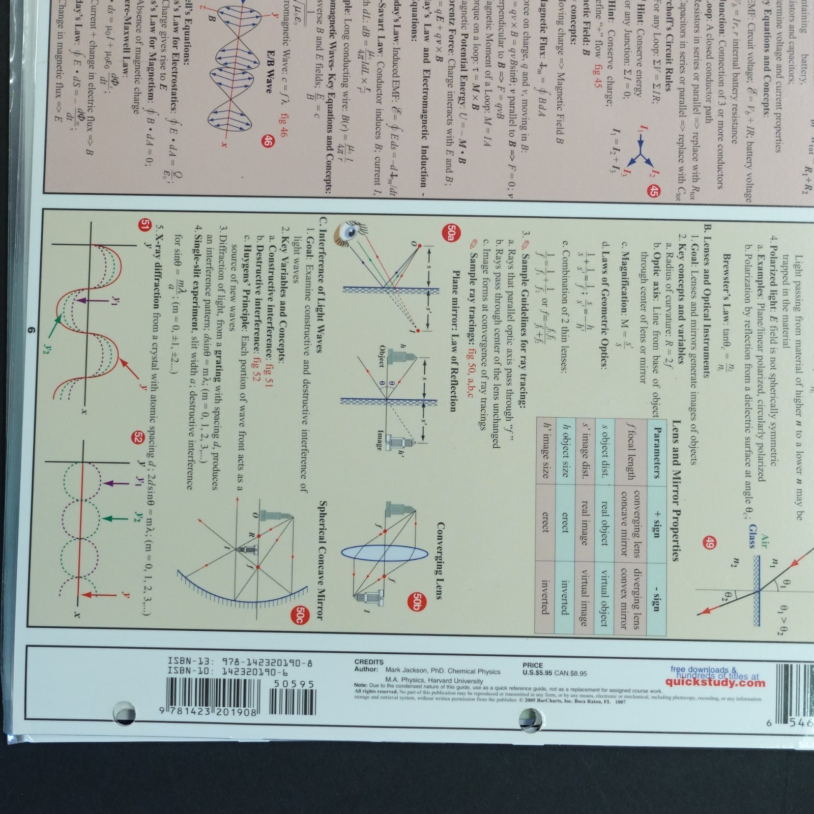 Quick Reference Guides Science Physics Charts Study Homeschool Lot Of 6 Various