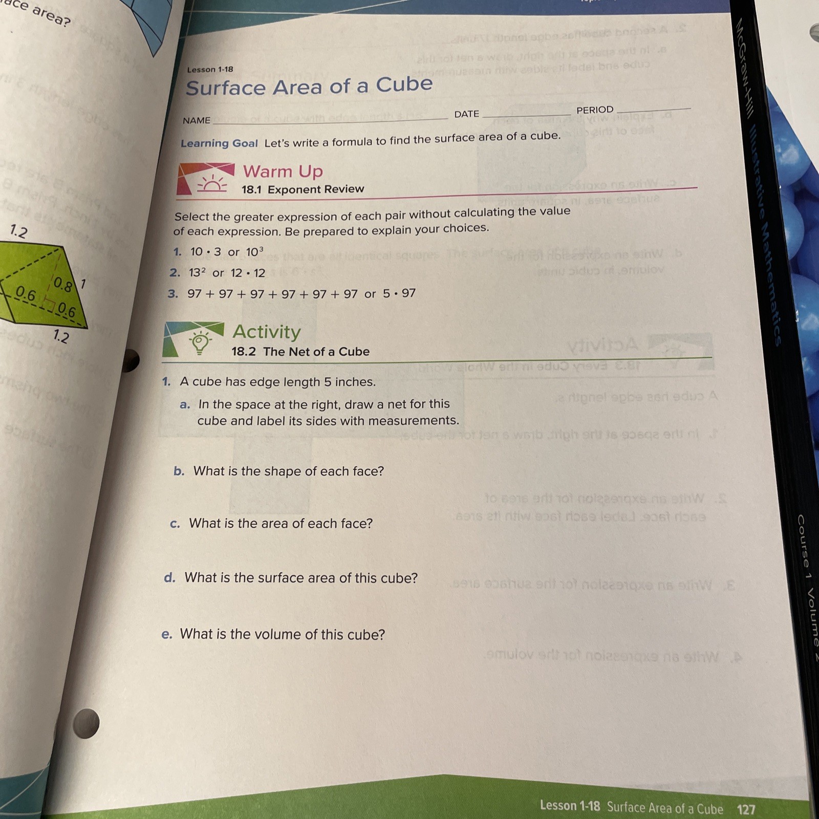 Illustrative Mathematics Course 1 Student Edition Volume 1 & 2 by McGraw Hill