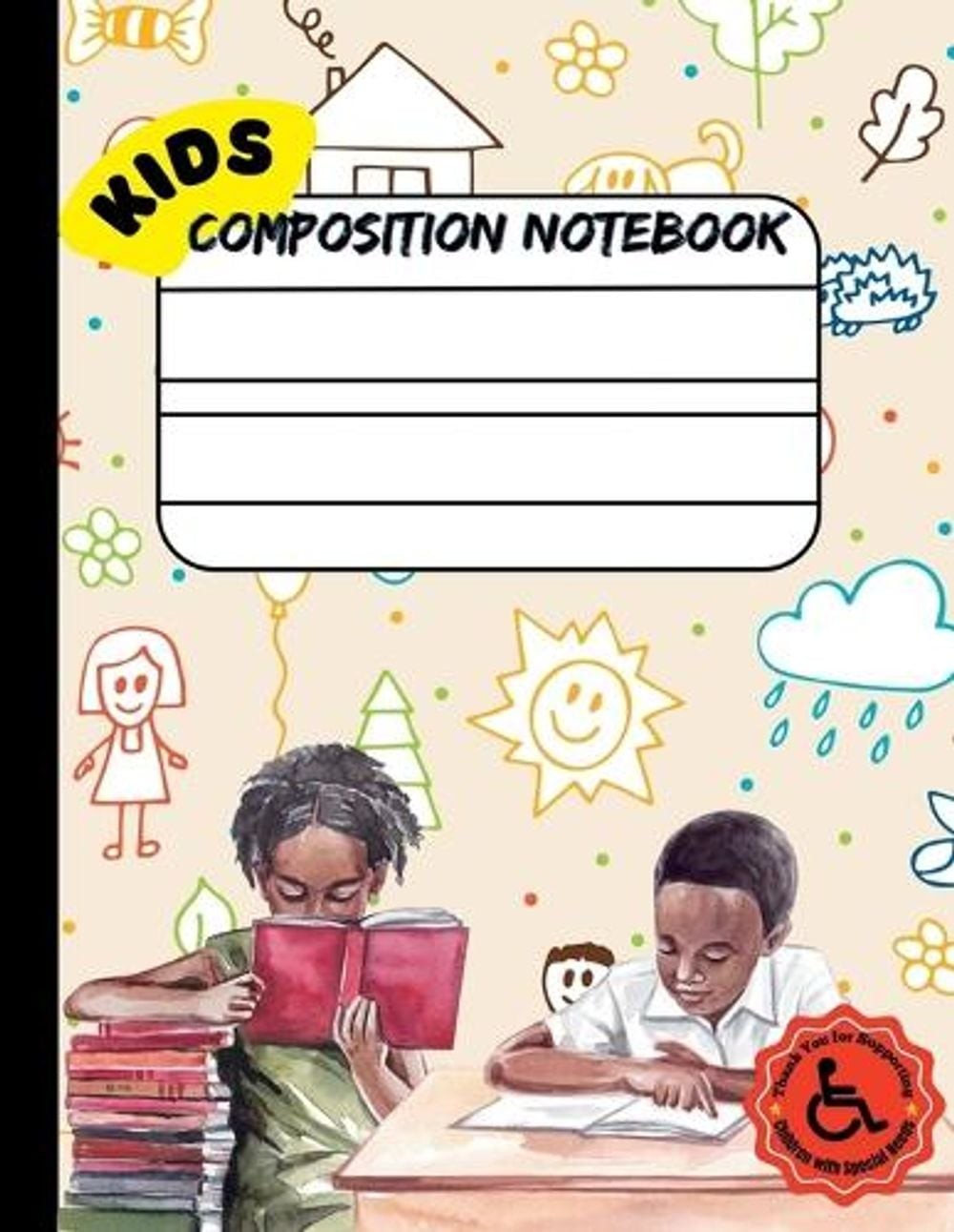 Single Lined Composition Notebook for Kids: Draw and Write Journal for kids with