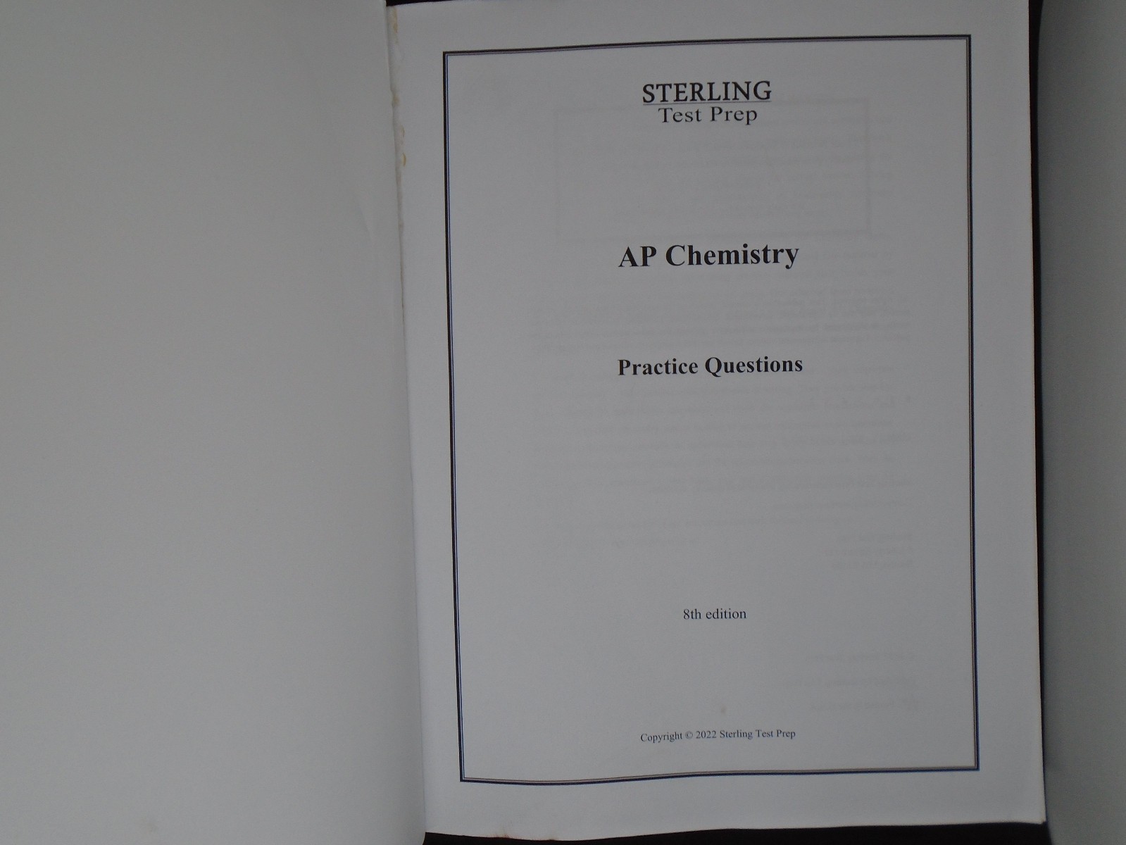 Sterling Test Prep, AP Chemistry Practice Questions, by Sterling Test Prep.