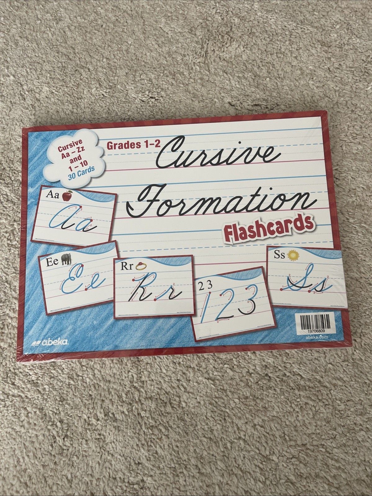 Abeka Grades 1-2 Cursive Formation Flashcards – 30 Cards Aa – Zz and 1-10