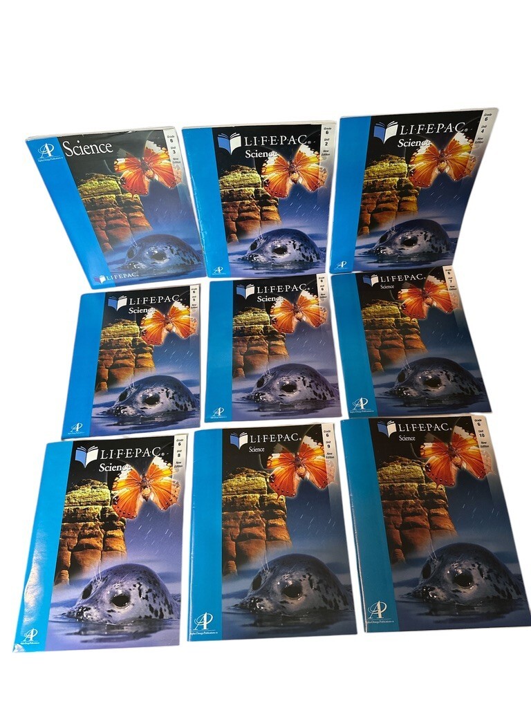 LIFEPAC Science Grade 6 Student Workbooks Units 2-10 Home School Alpha Omege