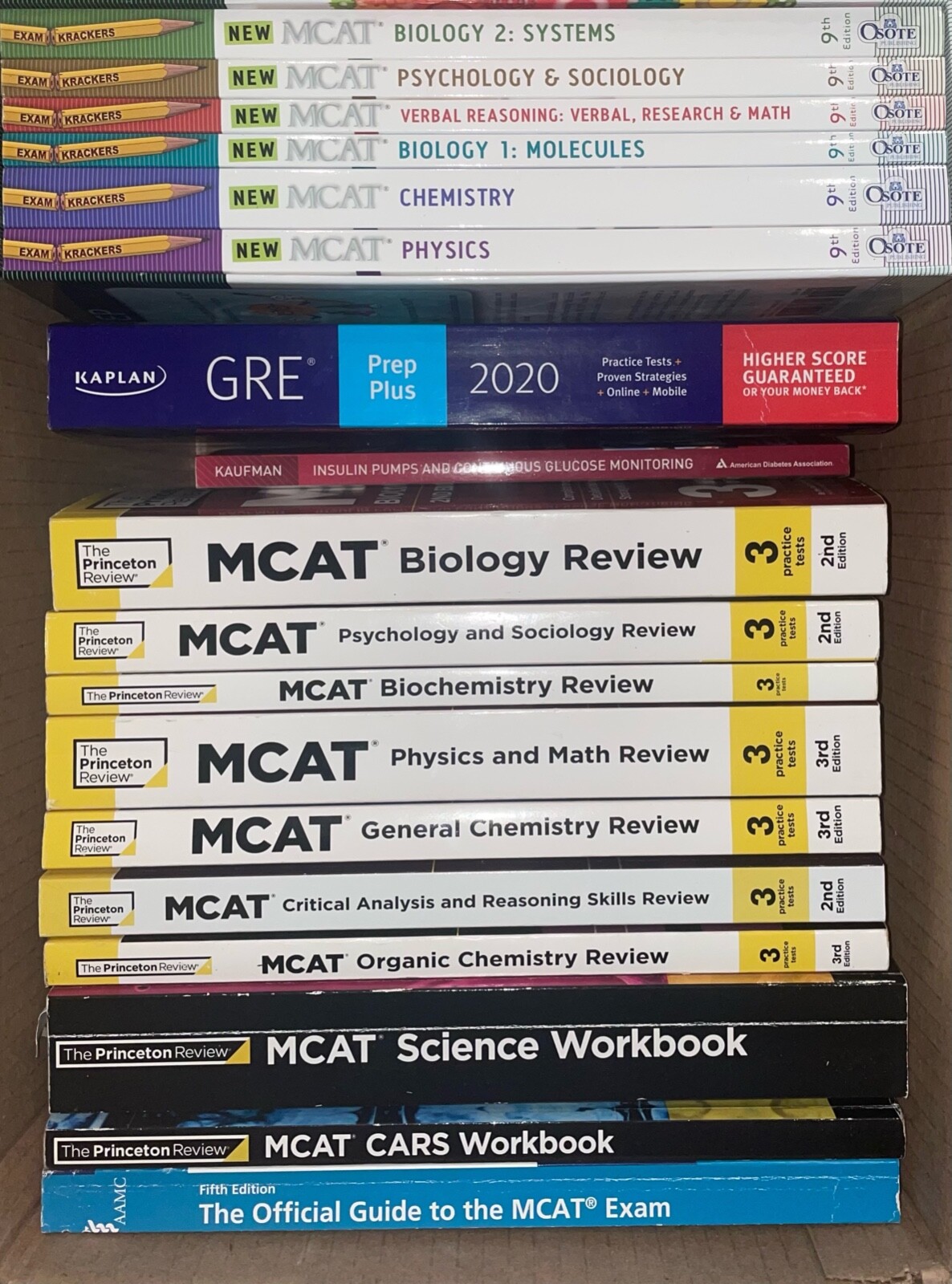 Princeton Review MCAT Subject Review Complete Set + Kracker MCAT 9th Edition