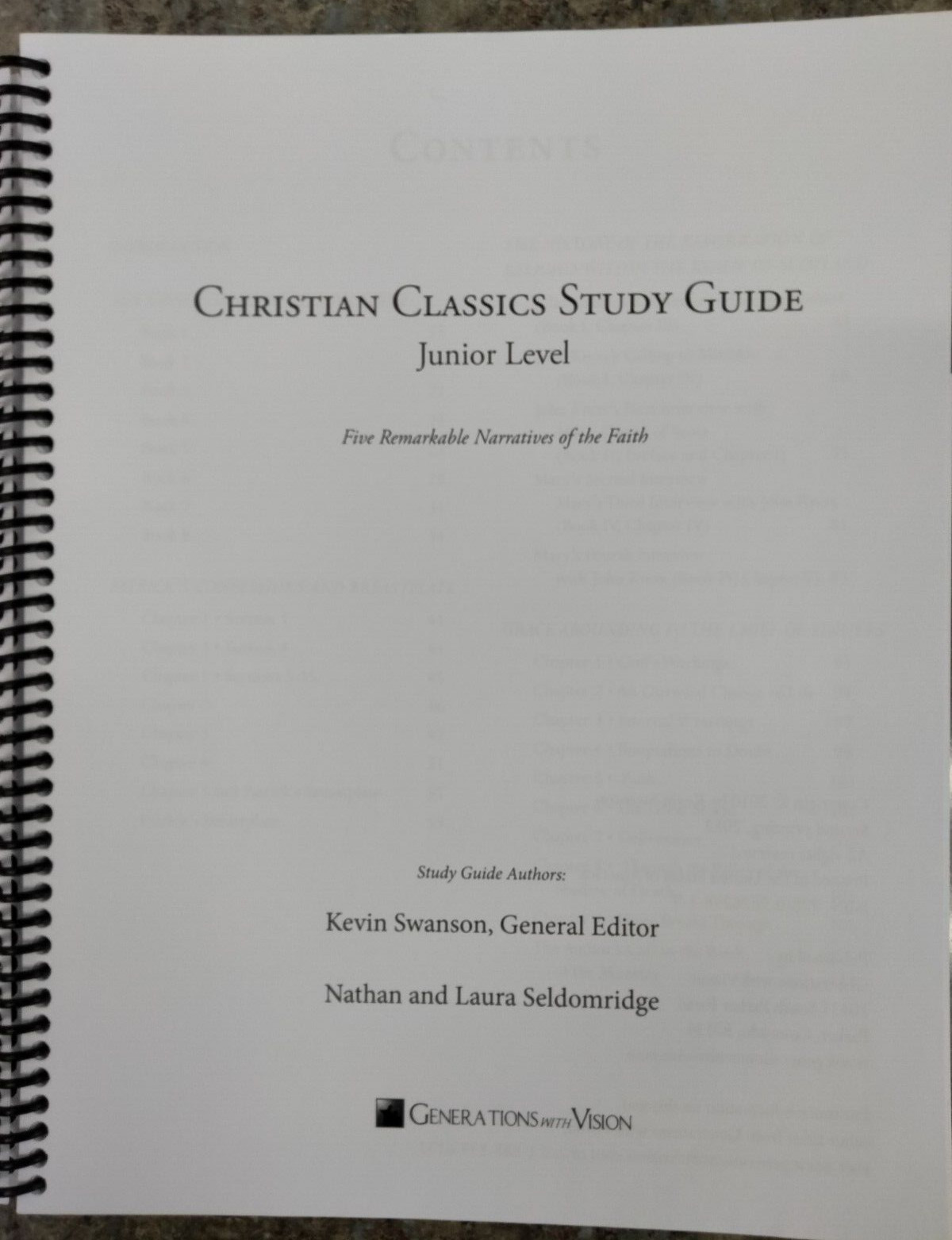Christian Classics Study Guide Junior Level