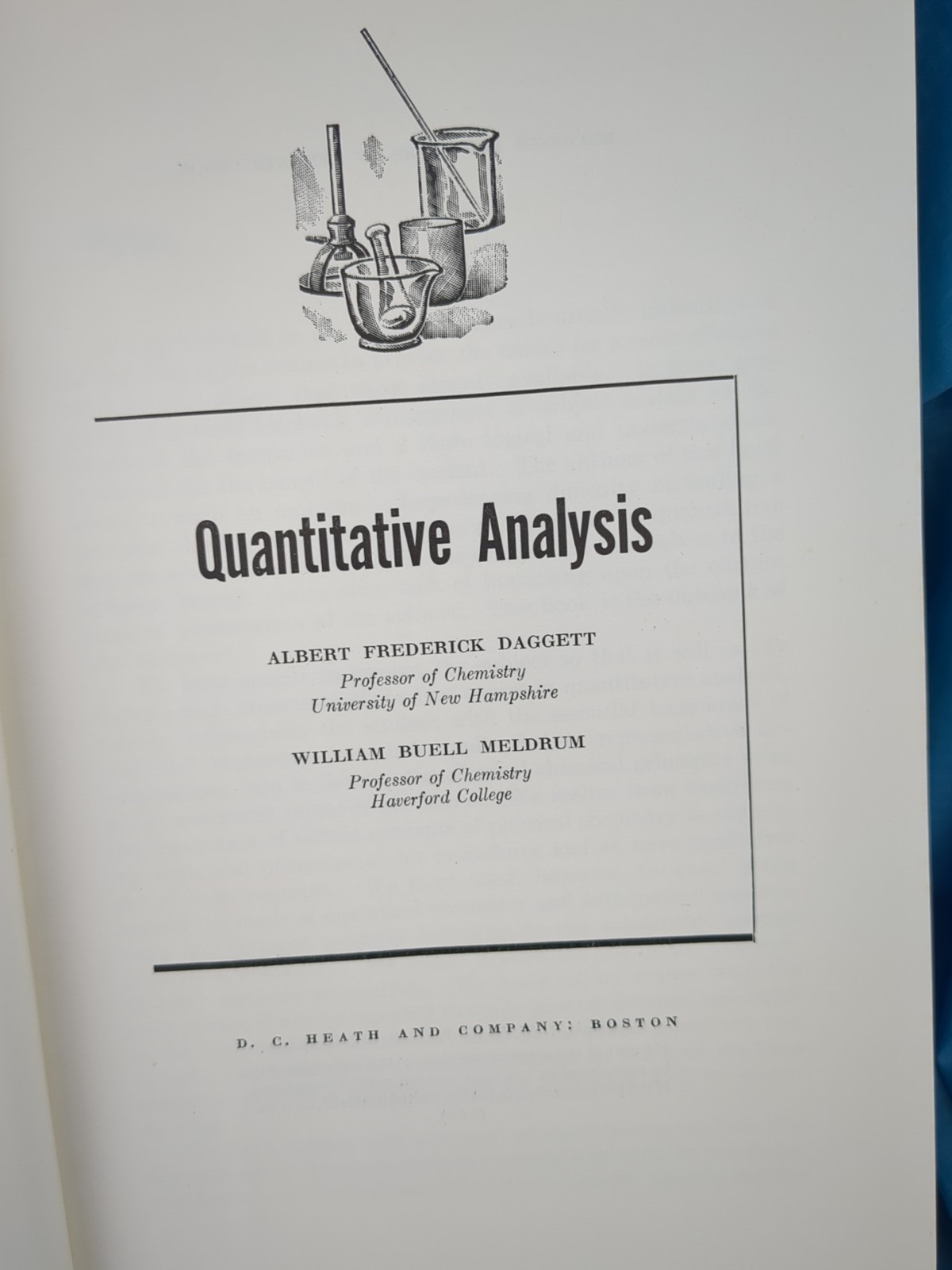 Quantitative Analysis By Daggett & Meldrum, 1st Edition 1955