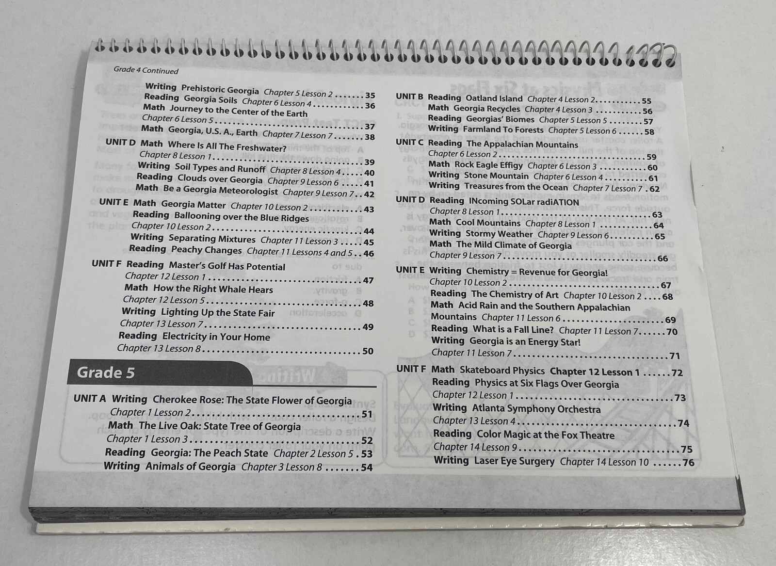 Georgia Extension Activities for Reading, Writing, & Math – Grades 3-5