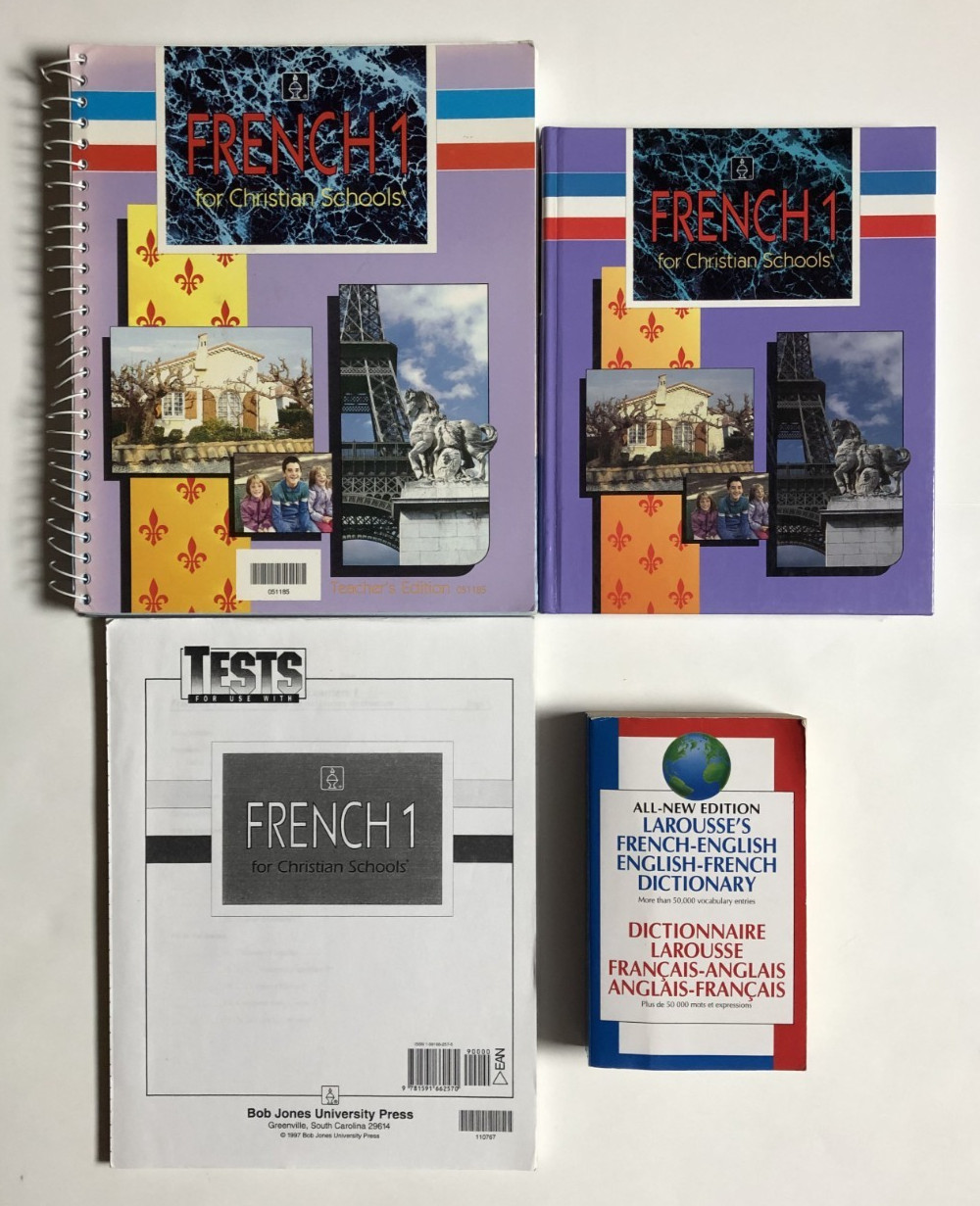 BJU Bob Jones 9 10 11 12 FRENCH 1 1st edition Student Textbook Test Teacher SET