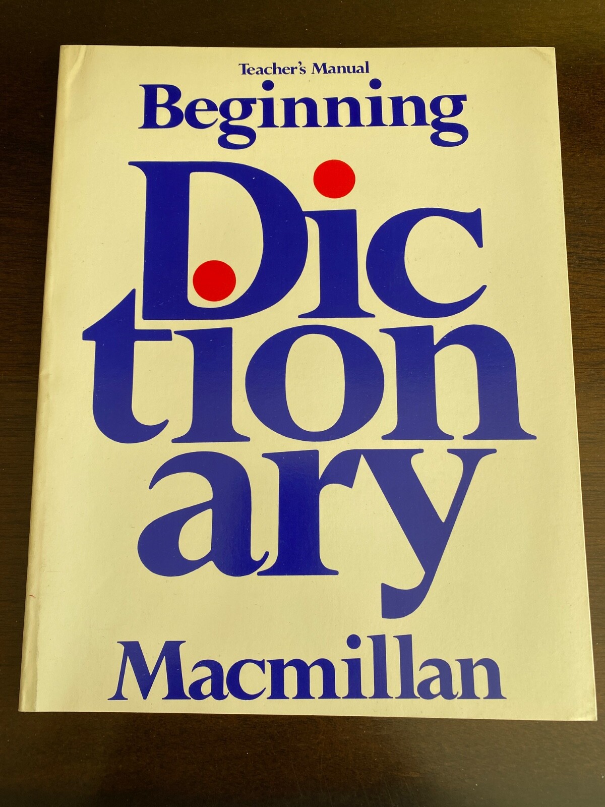 Vintage 1975 Beginning Dictionary Teacher’s Manual Macmillan book PB