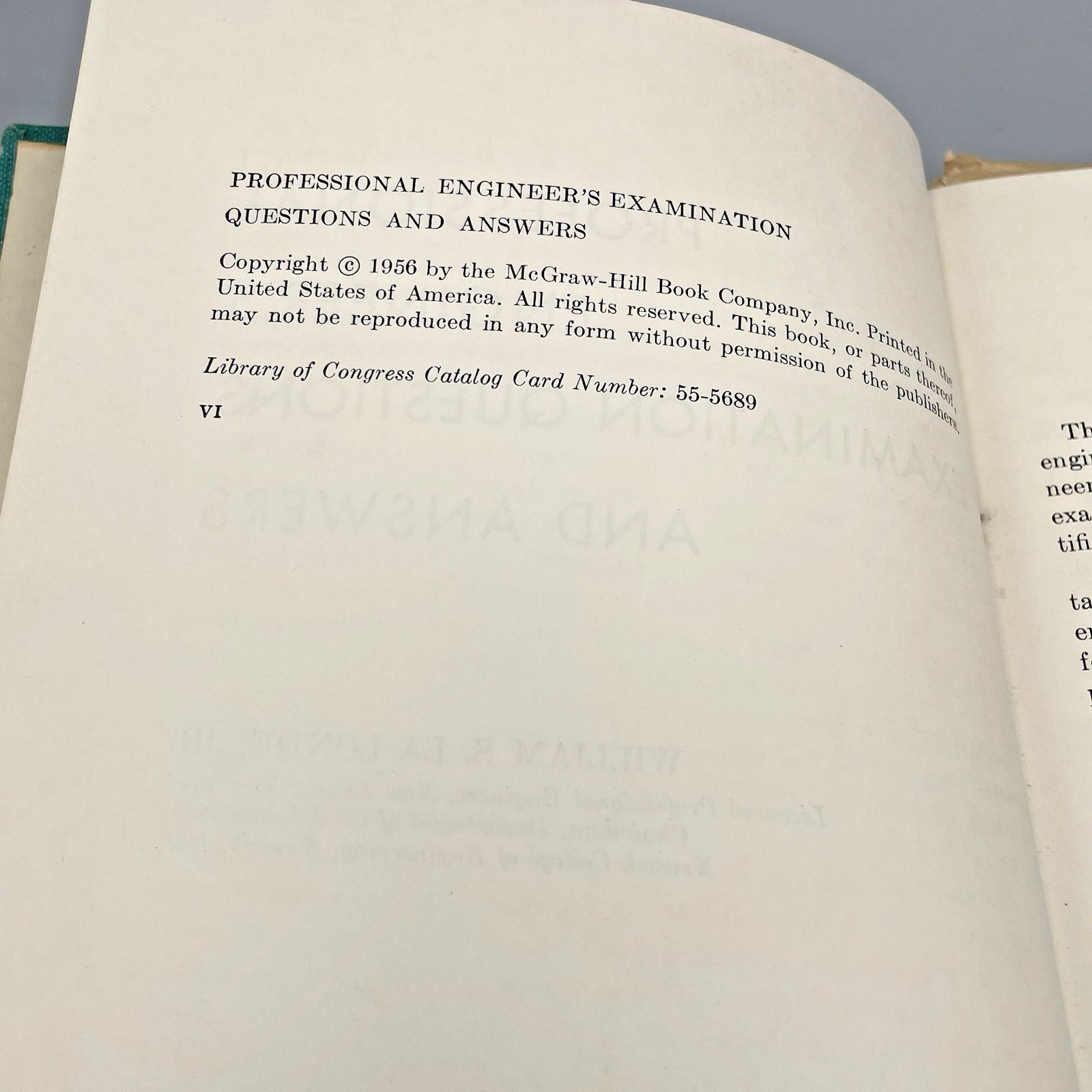 Engineering Exam Study Archive McGraw Hill PE Review Books 1956 &1961 Ephemera