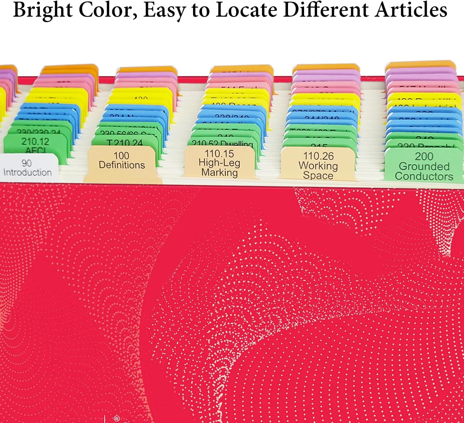 Electrical Code Tabs for NEC 2023, 140 PCS Laminated & Color-Coded for National