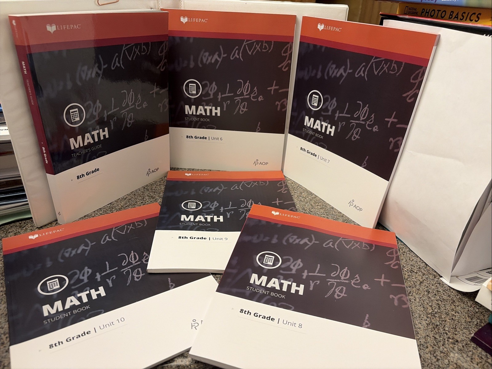 Lifepac Math, 8th Grade Units 6-10 & Teacher’s Guide (set of 6)