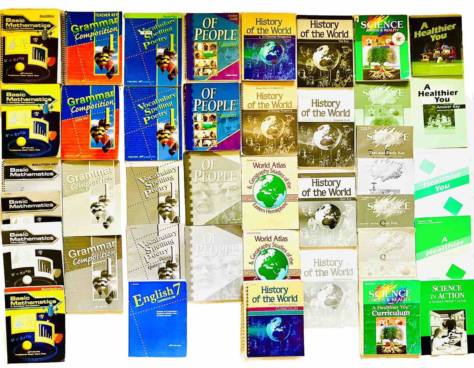 ABEKA 7th Grade 7 Curriculum Complete Set Lot 40 History Science English Health