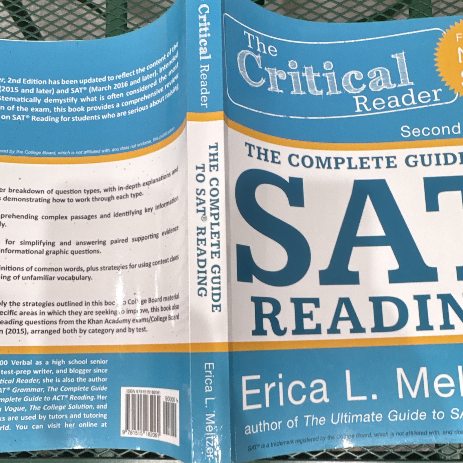 The Critical Reader SAT Reading Complete Guide 2nd Edition Erica Meltzer 2016