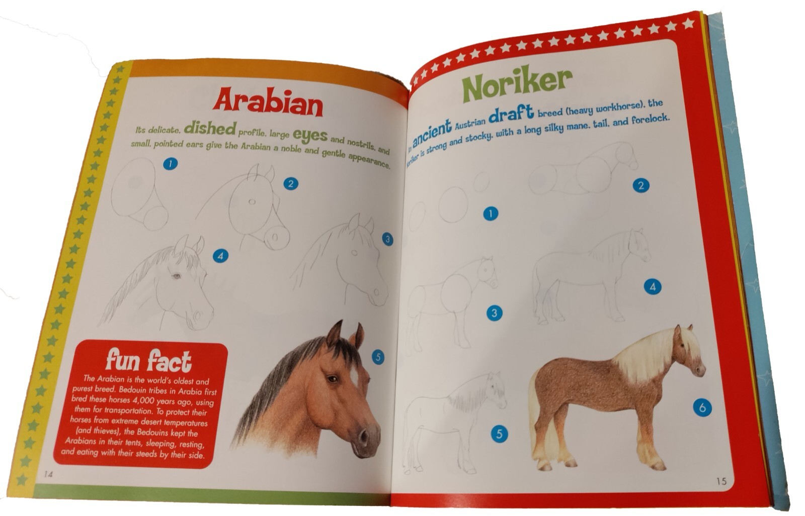 Walter Foster Learn to Draw and Color Horses & Ponies, 25 Breeds w/Instructions