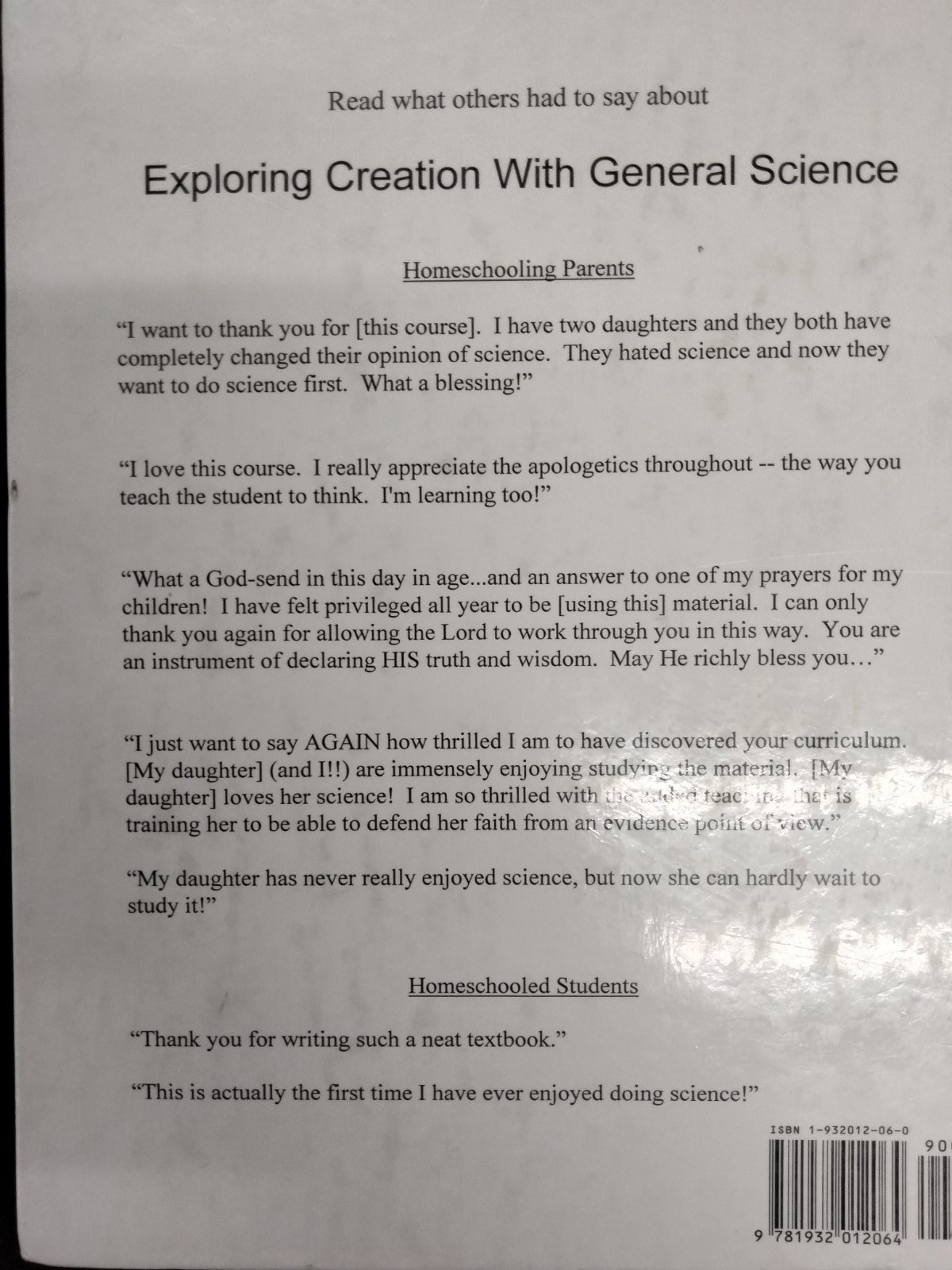 Apologia Exploring Creation With General Science 2000 Edition