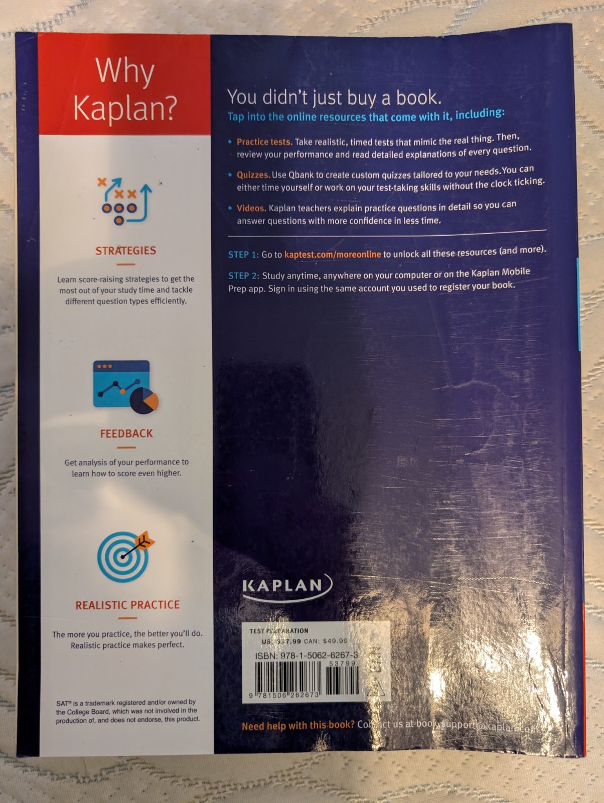Kaplan SAT Prep Plus 2021 Study Guide Book, 5 Practice Tests, Online + Video